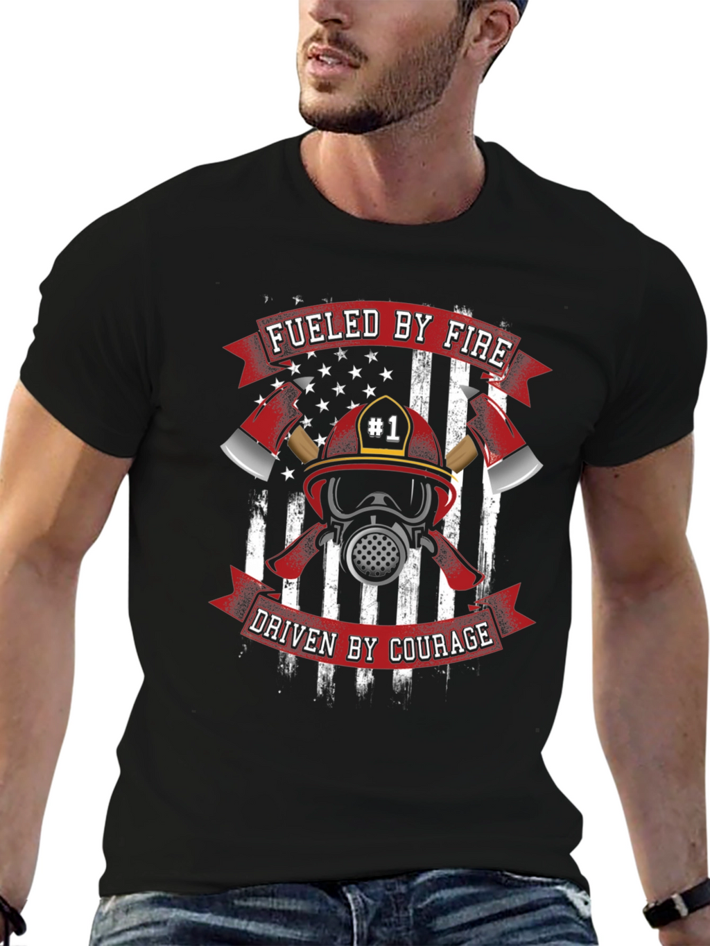 Fueled By Fire Firefighter T-Shirt