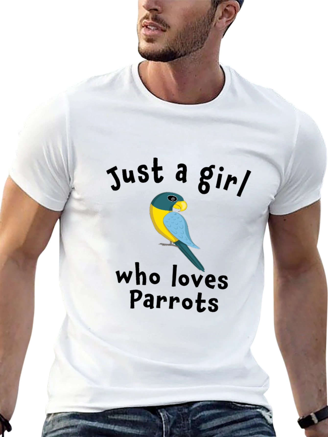 Just a Girl Who Loves Parrots Black T-Shirt
