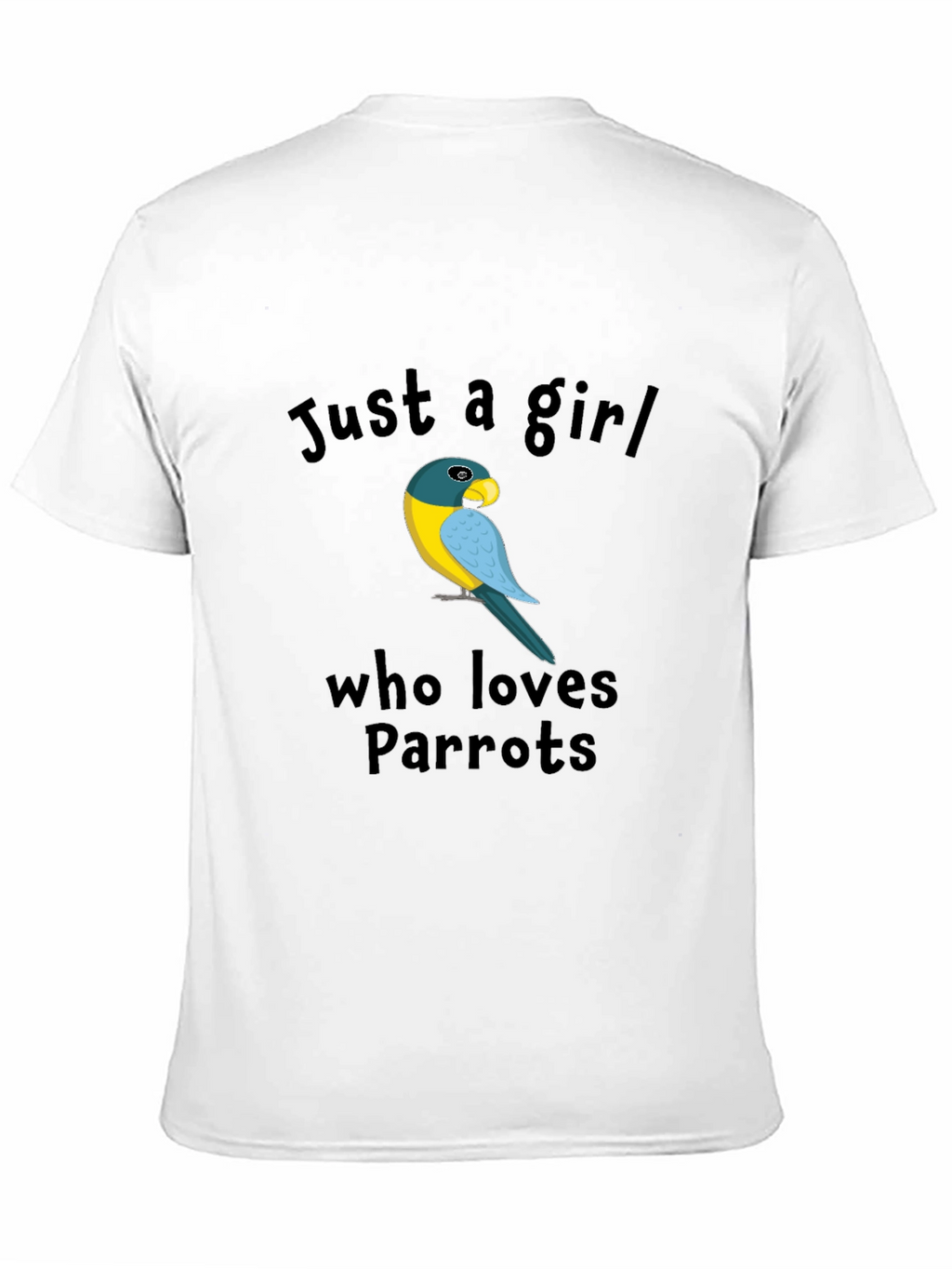 Just a Girl Who Loves Parrots Black T-Shirt