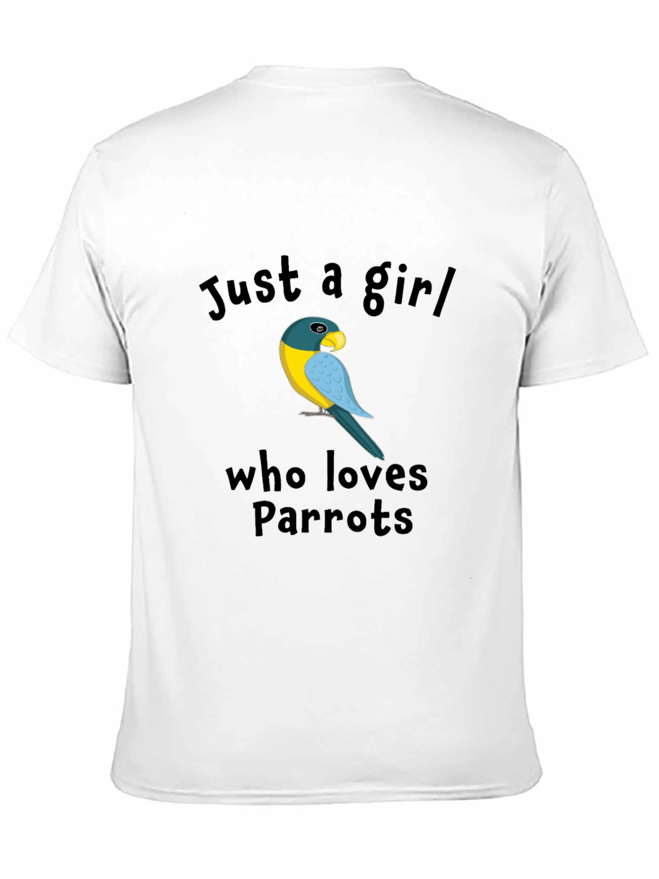 Just a Girl Who Loves Parrots Black T-Shirt
