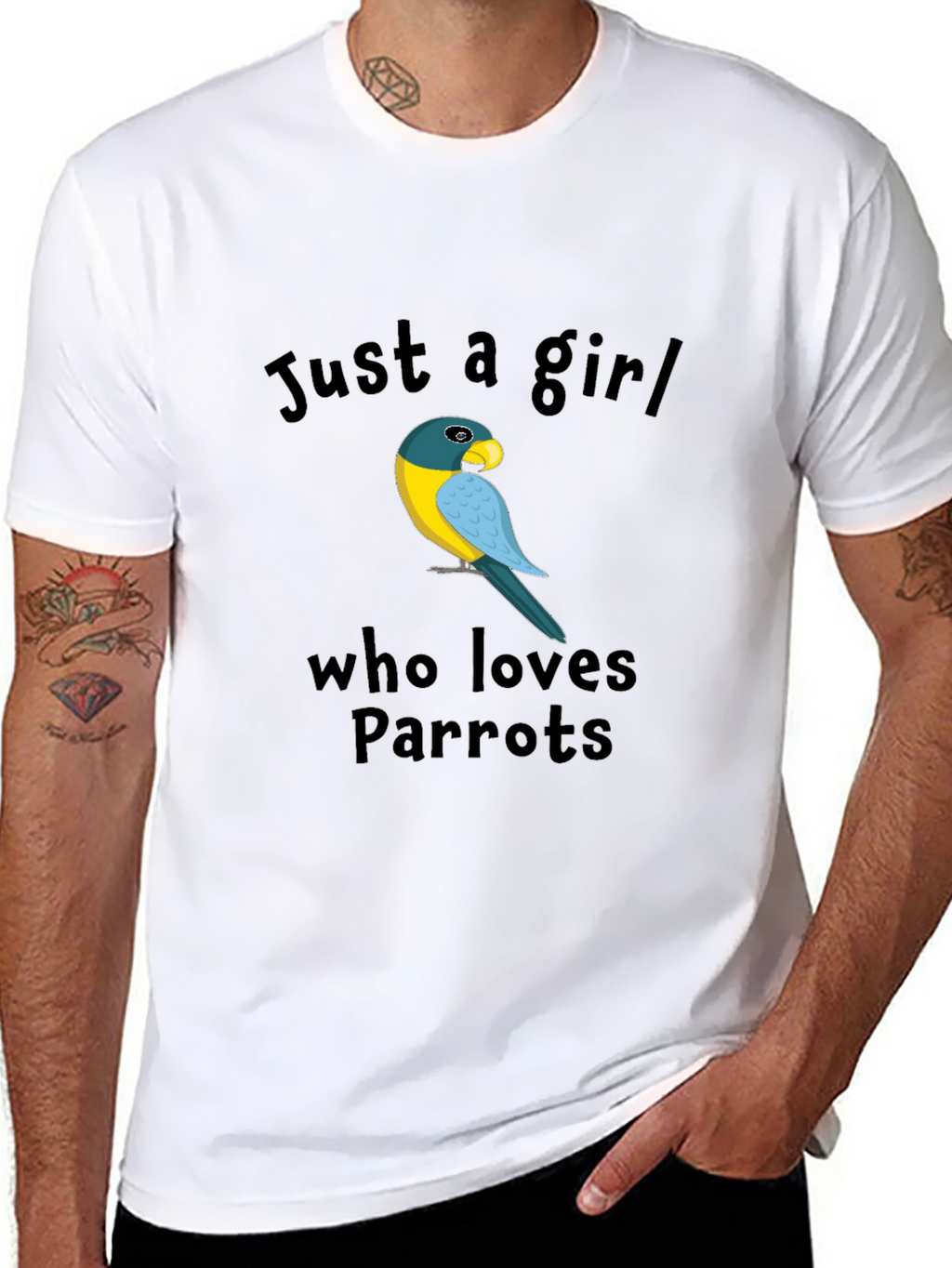 Just a Girl Who Loves Parrots Black T-Shirt
