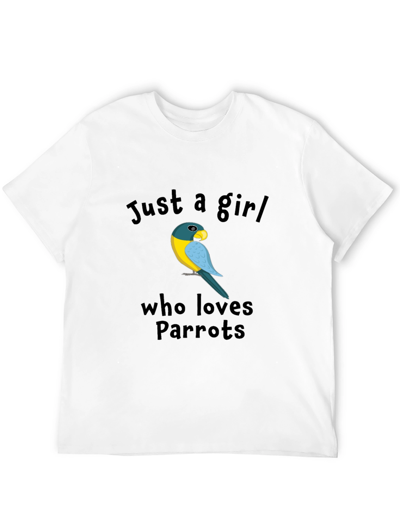 Just a Girl Who Loves Parrots Black T-Shirt