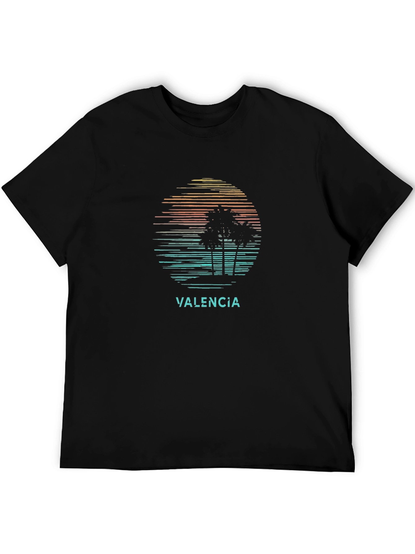 Valencia Palm Sunset Graphic Tee - Black
