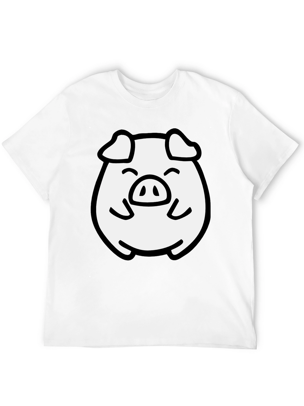Cute Pig Graphic Black T-Shirt