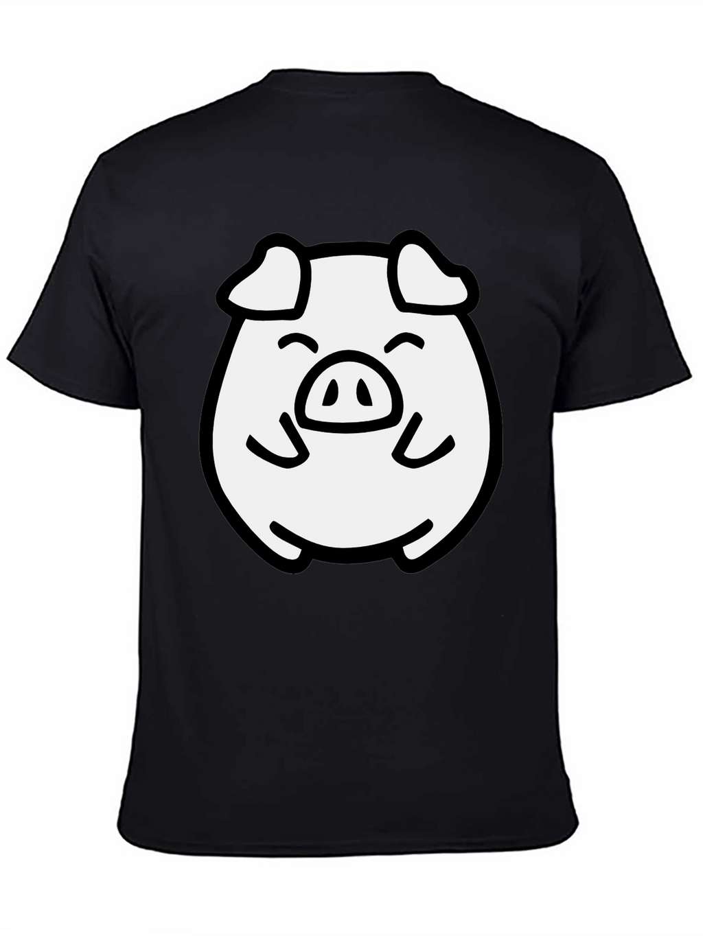 Cute Pig Graphic Black T-Shirt
