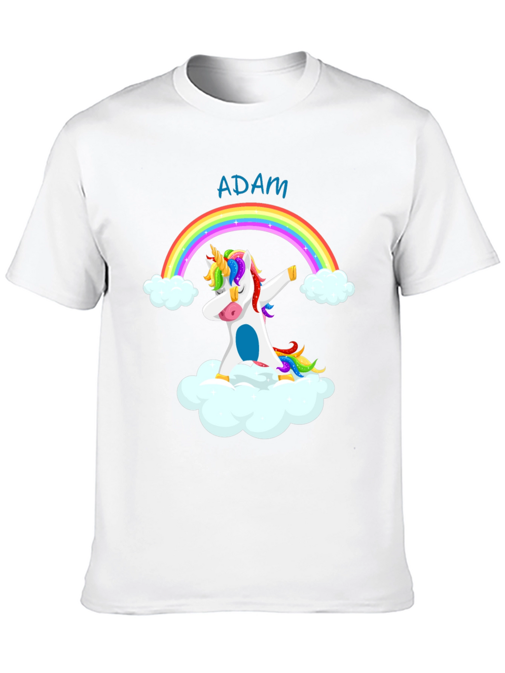 Adam Unicorn Rainbow Dabbing T-Shirt