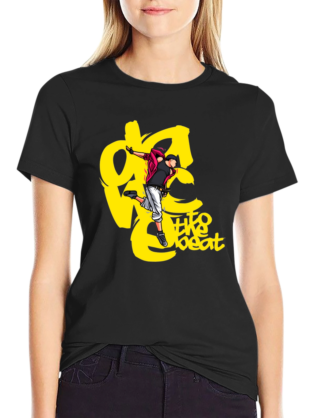 Black Graphic Tee - Dance to the Beat