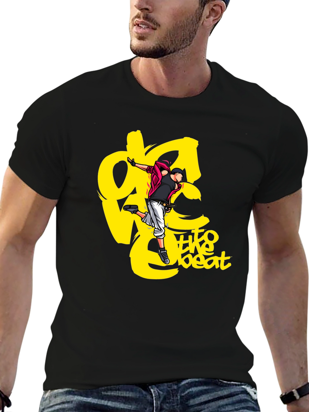 Black Graphic Tee - Dance to the Beat