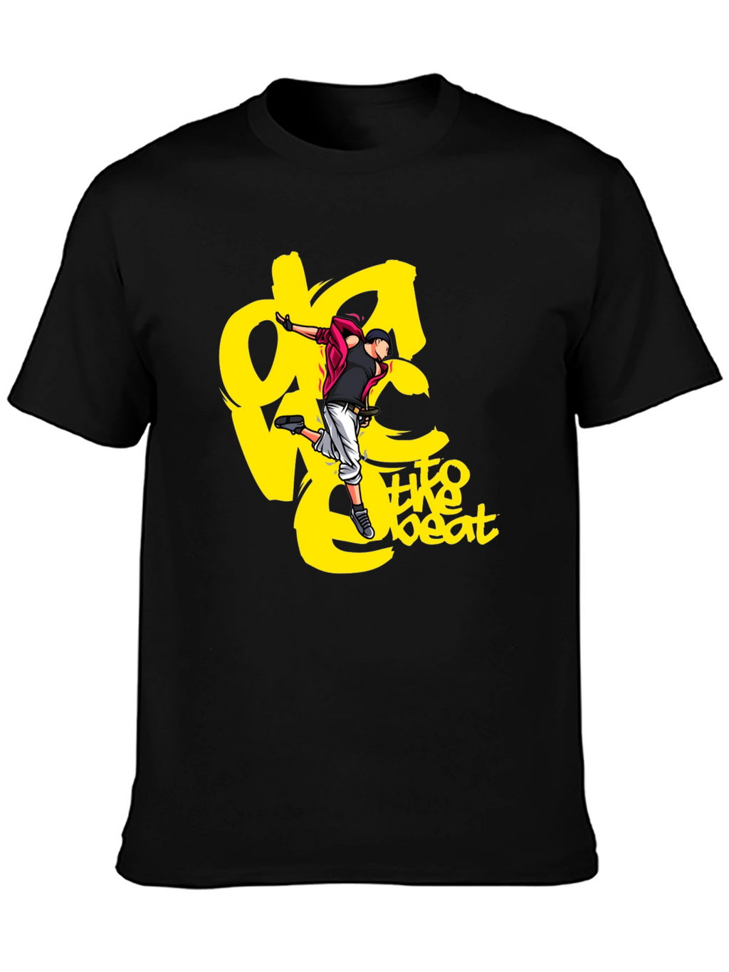 Black Graphic Tee - Dance to the Beat