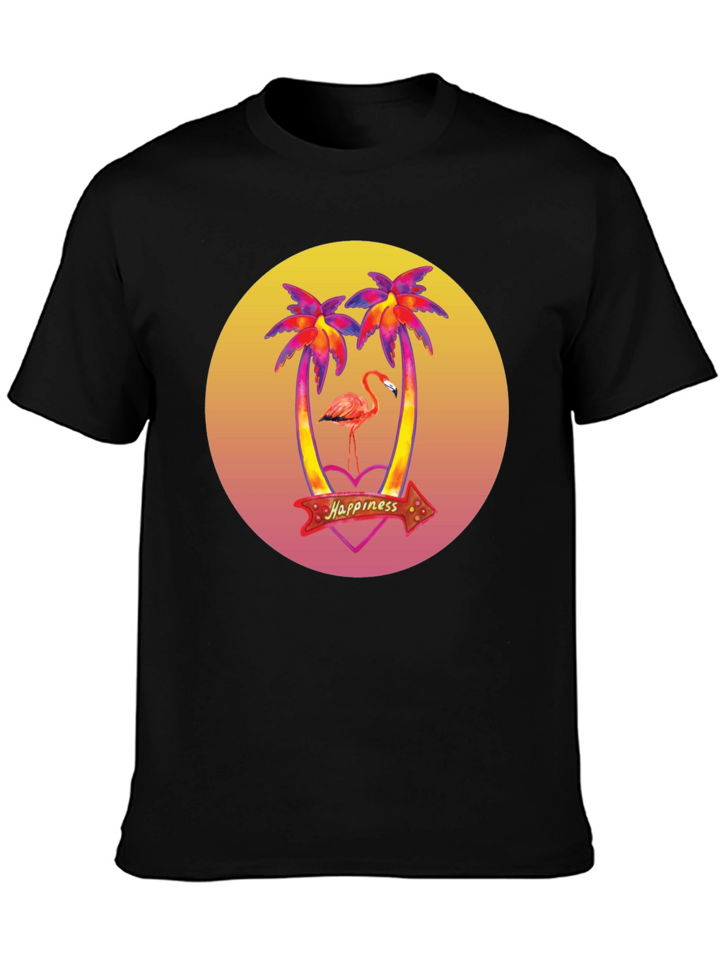 Tropical Flamingo T-Shirt - Happiness Graphic Tee