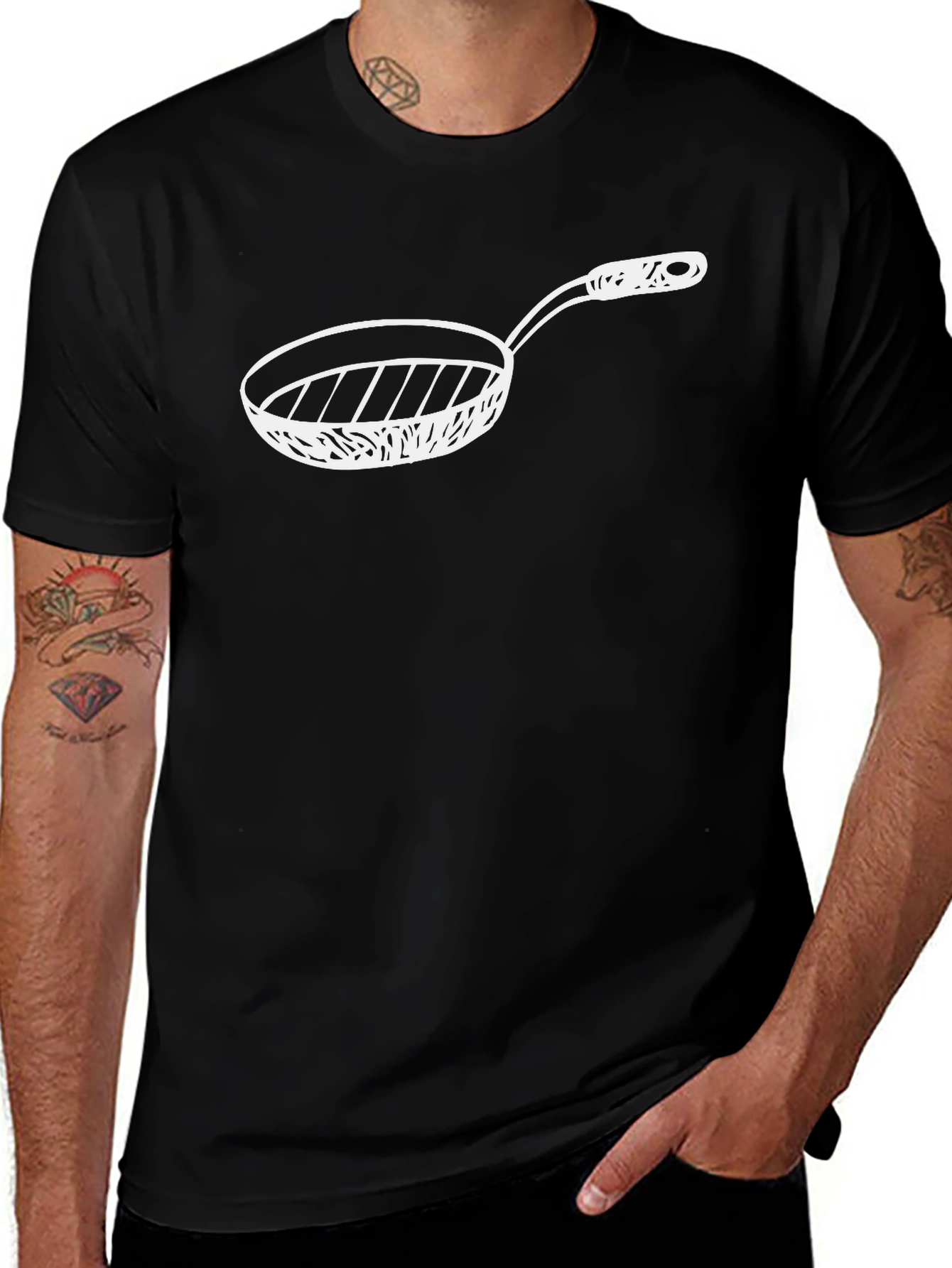 Chefs Frying Pan Graphic Tee - Black