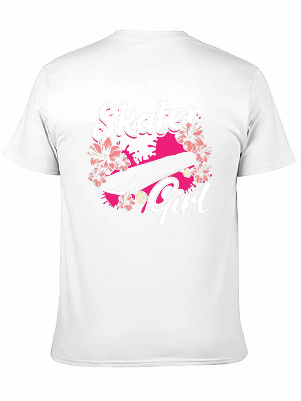Skater Girl Graphic Tee - Black Cotton T-Shirt