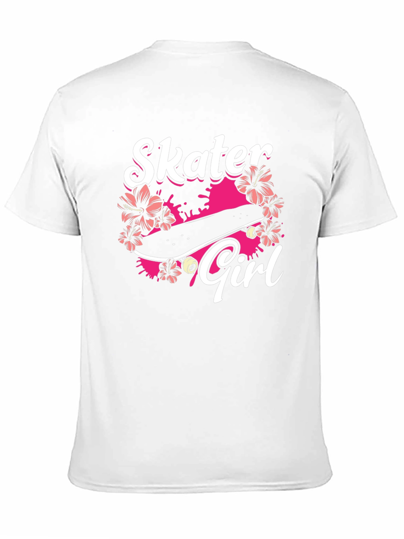 Skater Girl Graphic Tee - Black Cotton T-Shirt