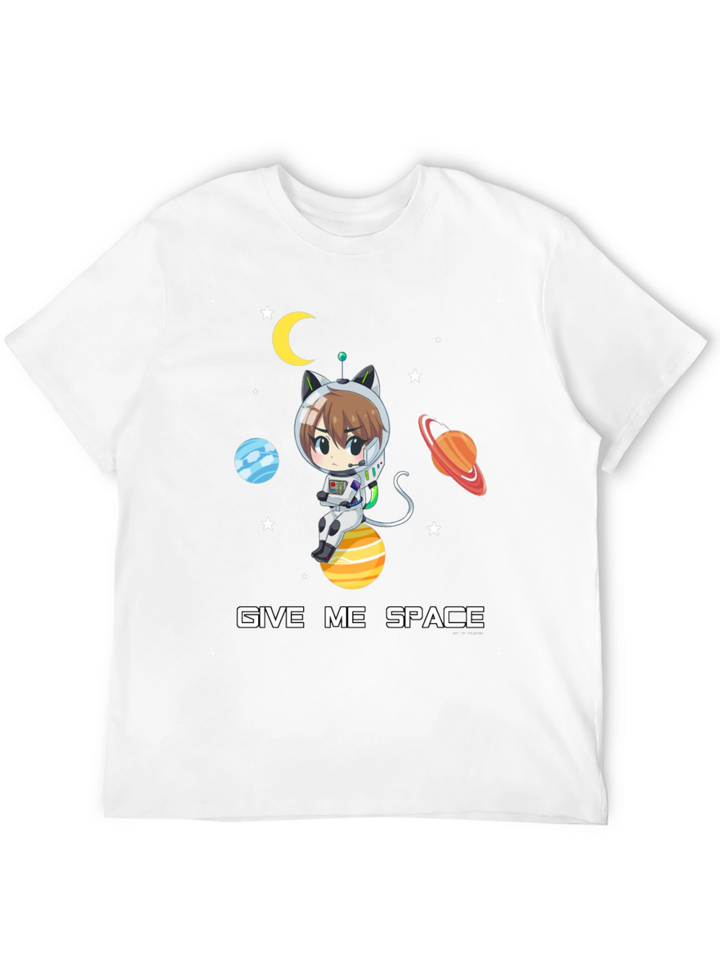 Give Me Space T-Shirt - Anime Cat Astronaut Design