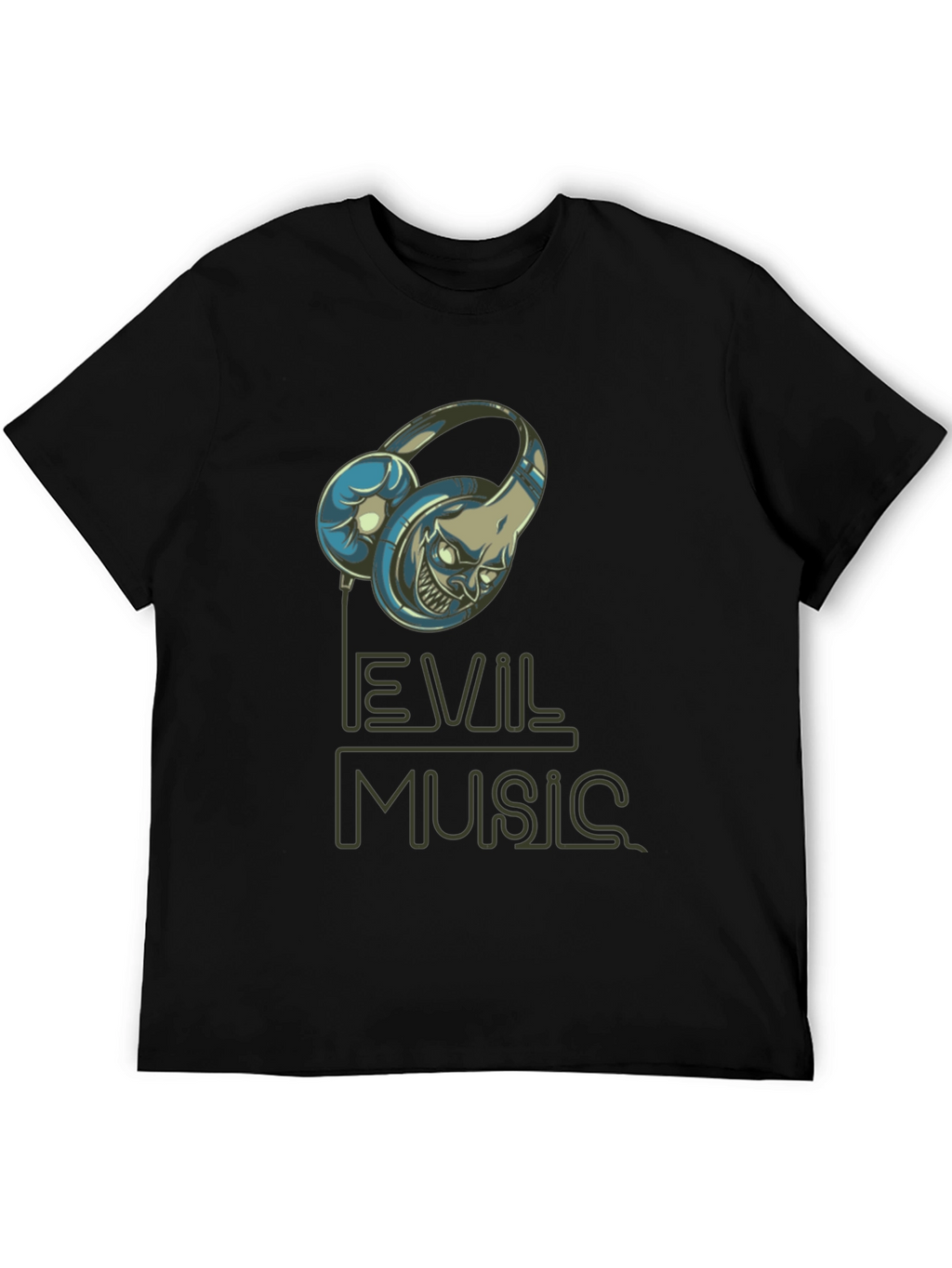 Evil Music Graphic T-Shirt - Black