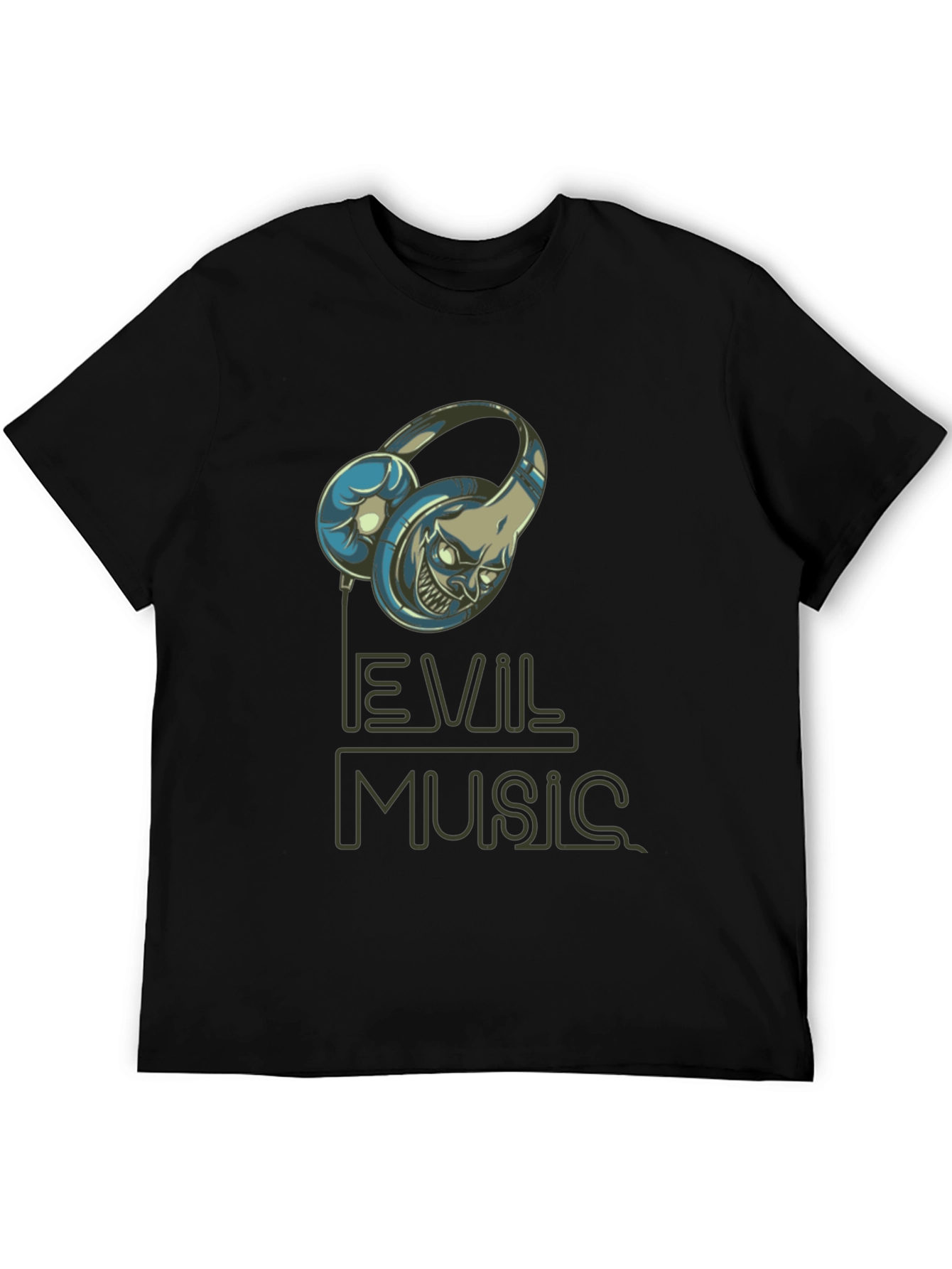Evil Music Graphic T-Shirt - Black