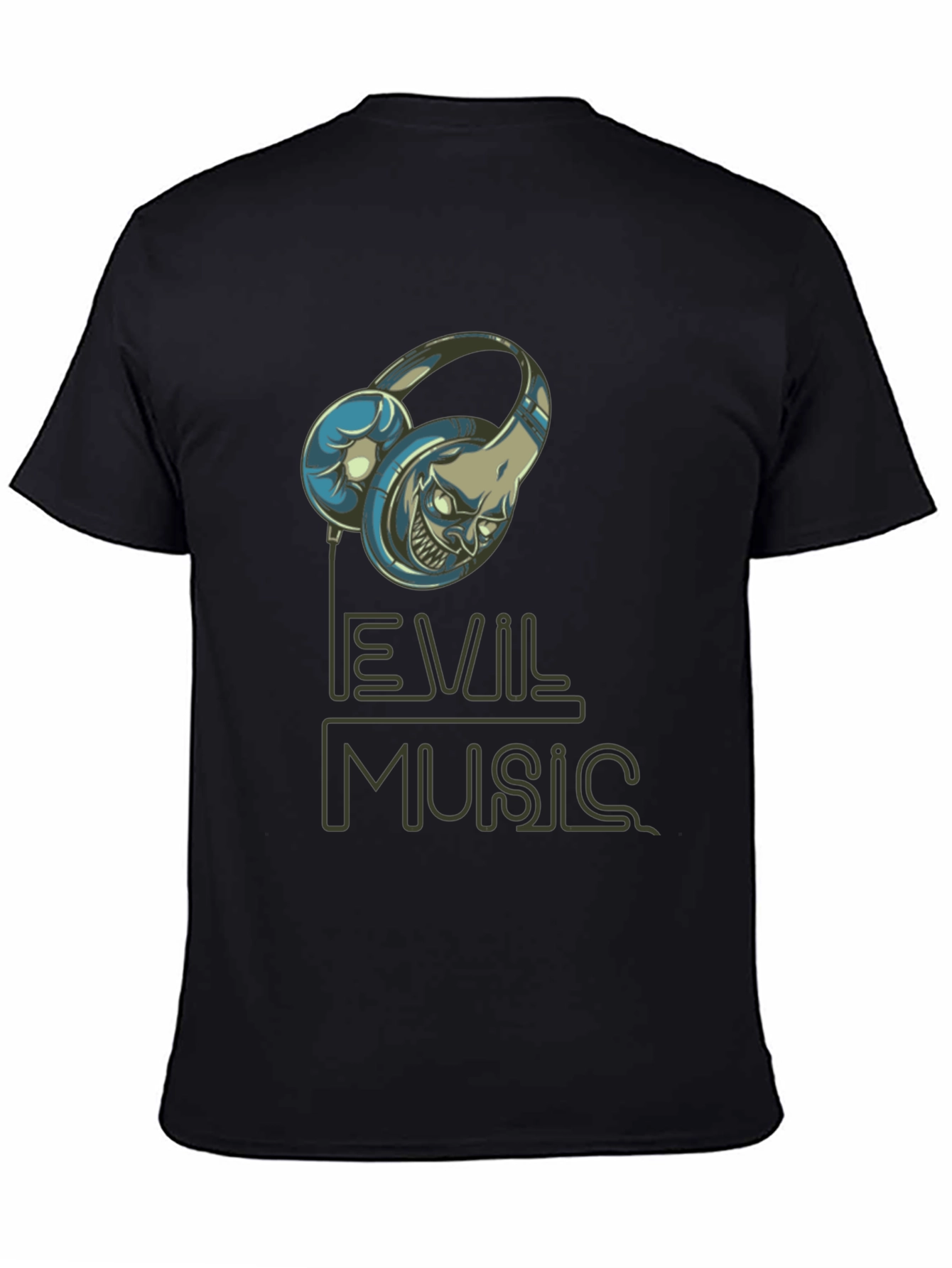 Evil Music Graphic T-Shirt - Black