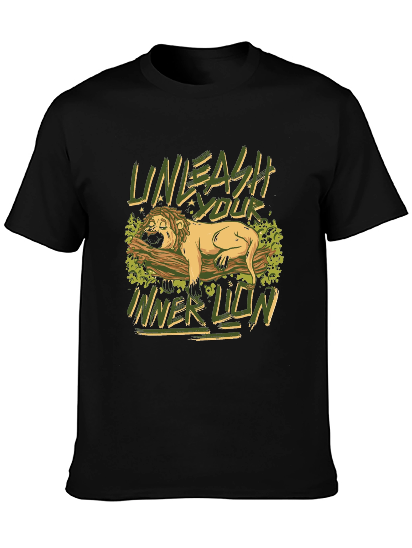 Unleash Your Inner Lion Graphic Tee - Black