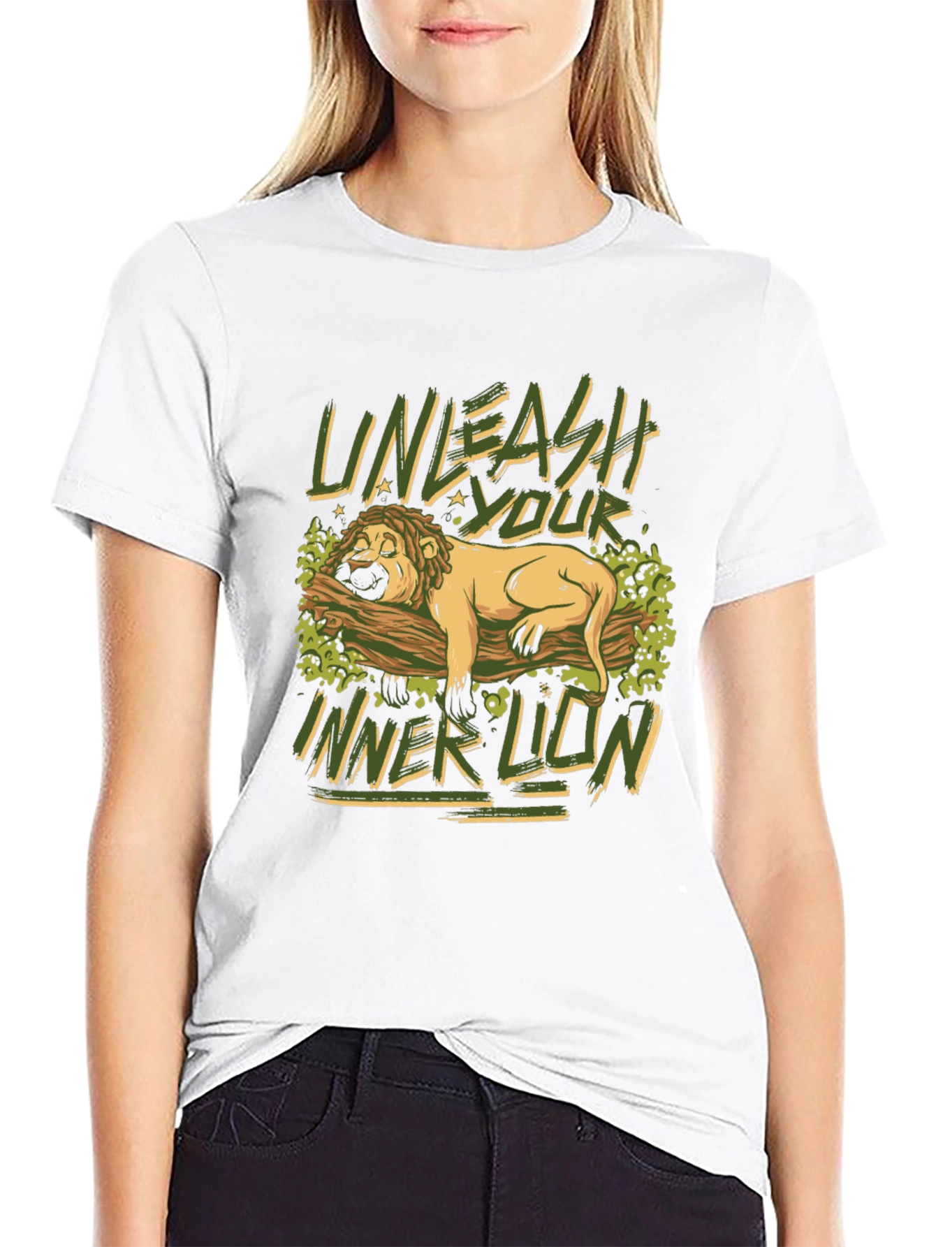 Unleash Your Inner Lion Graphic Tee - Black
