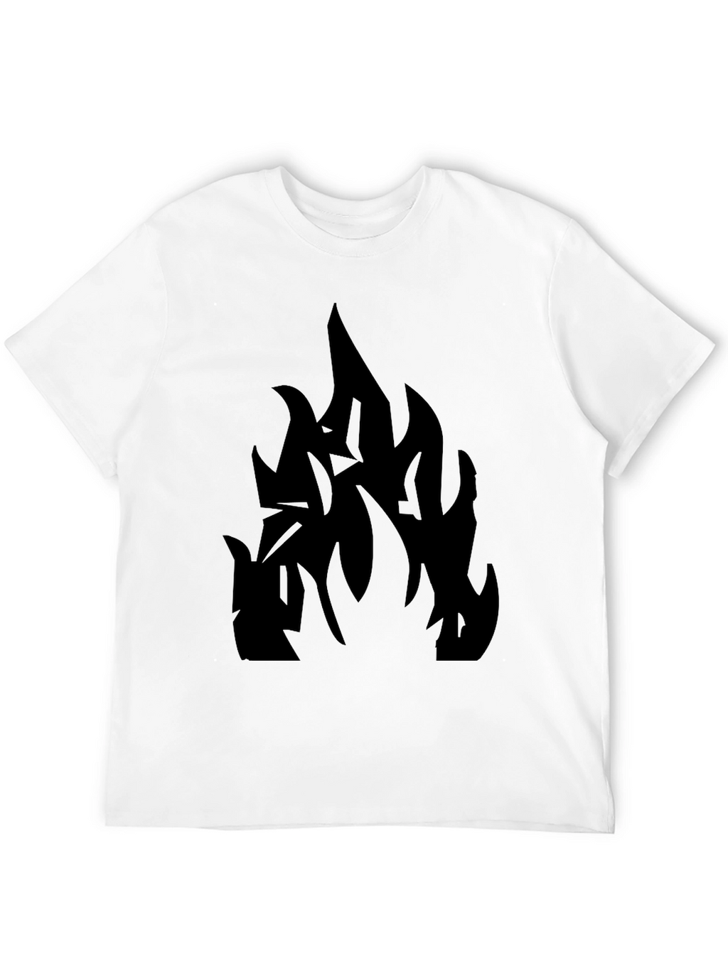 Black T-Shirt with Abstract Flame Design