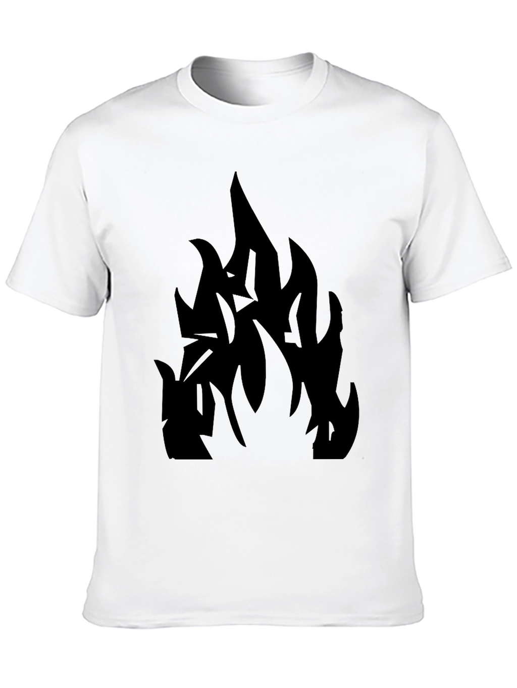 Black T-Shirt with Abstract Flame Design