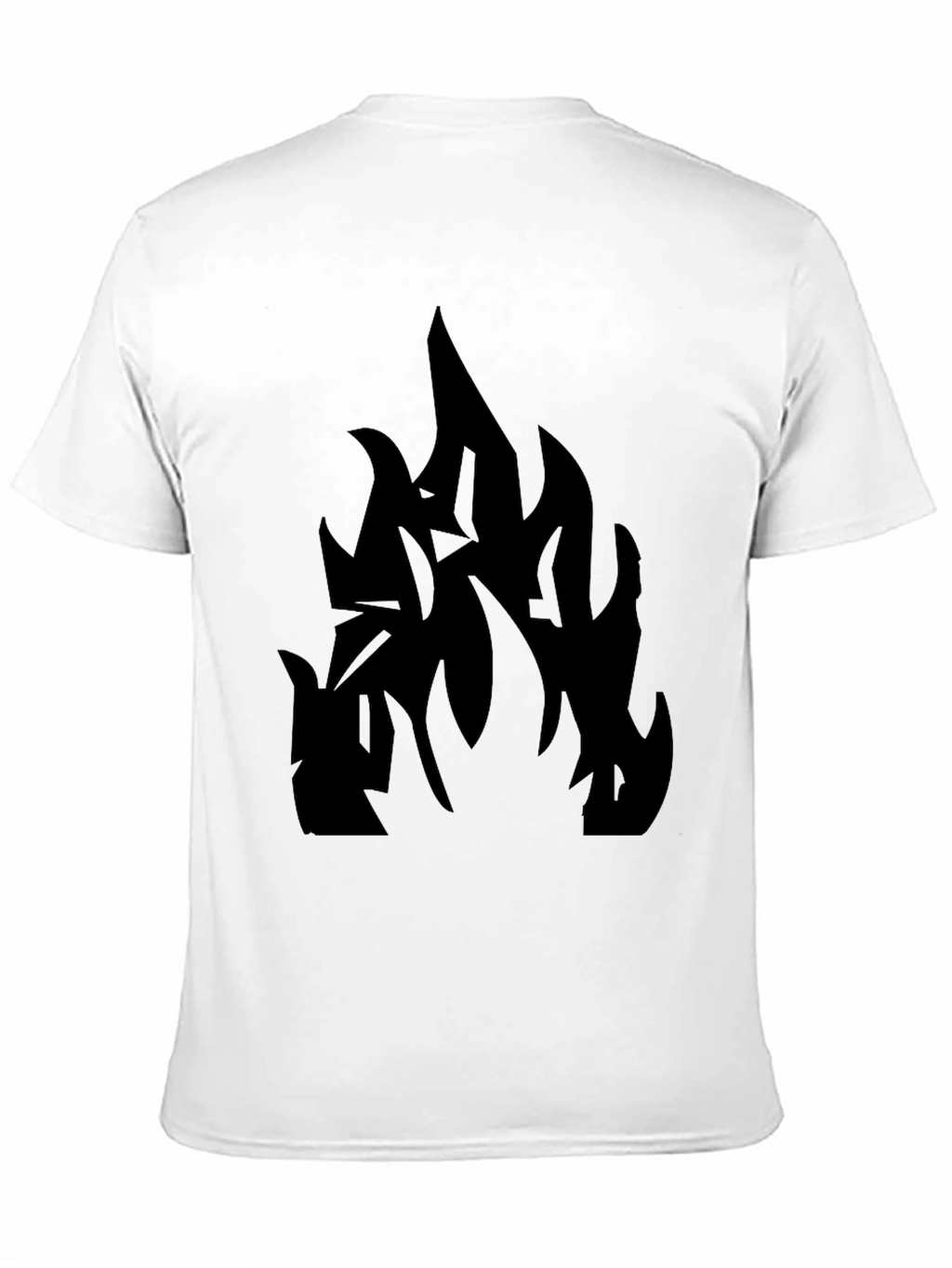 Black T-Shirt with Abstract Flame Design