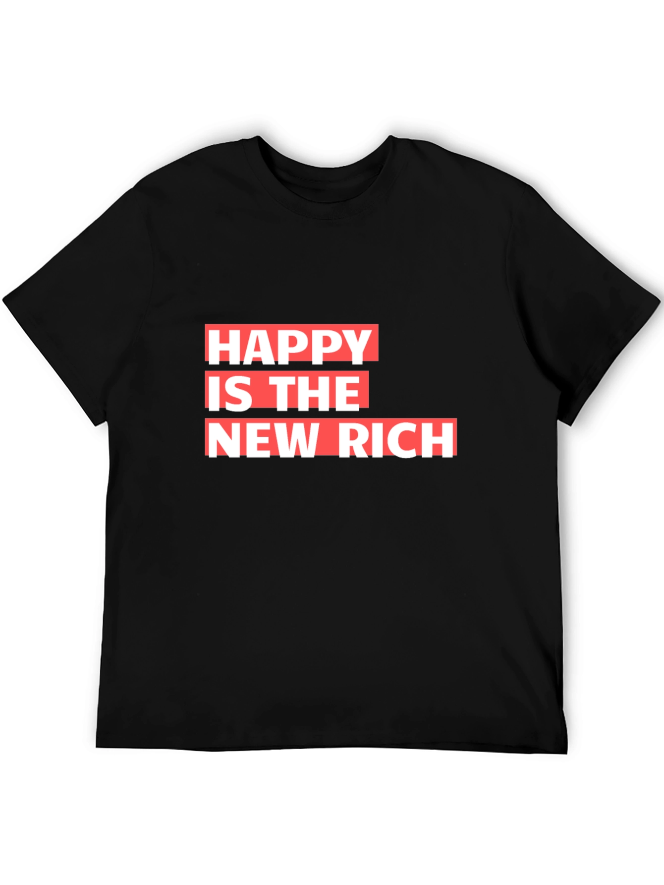 Happy is the New Rich Graphic Tee - Black