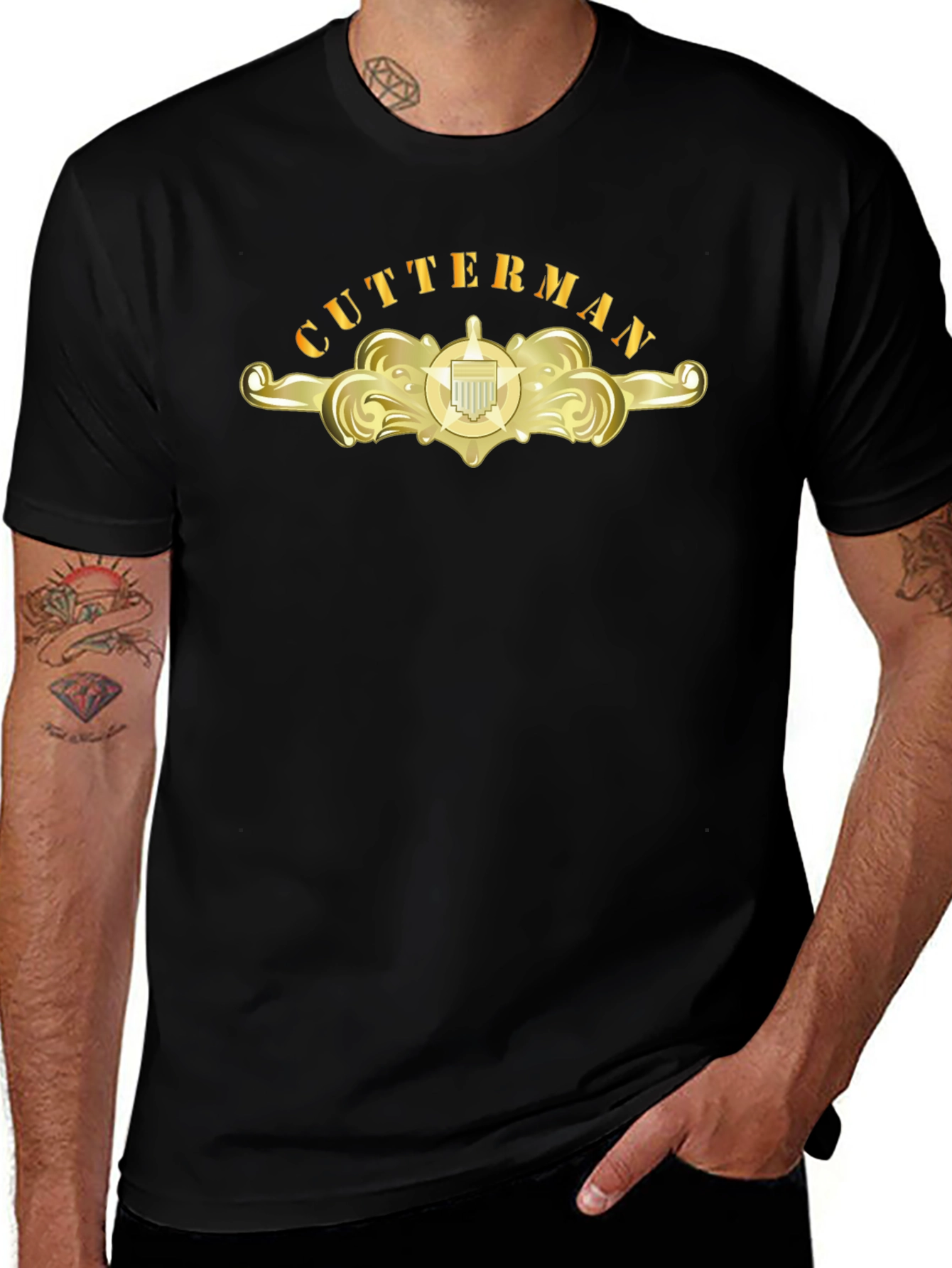 Cutterman Gold Emblem Black T-Shirt