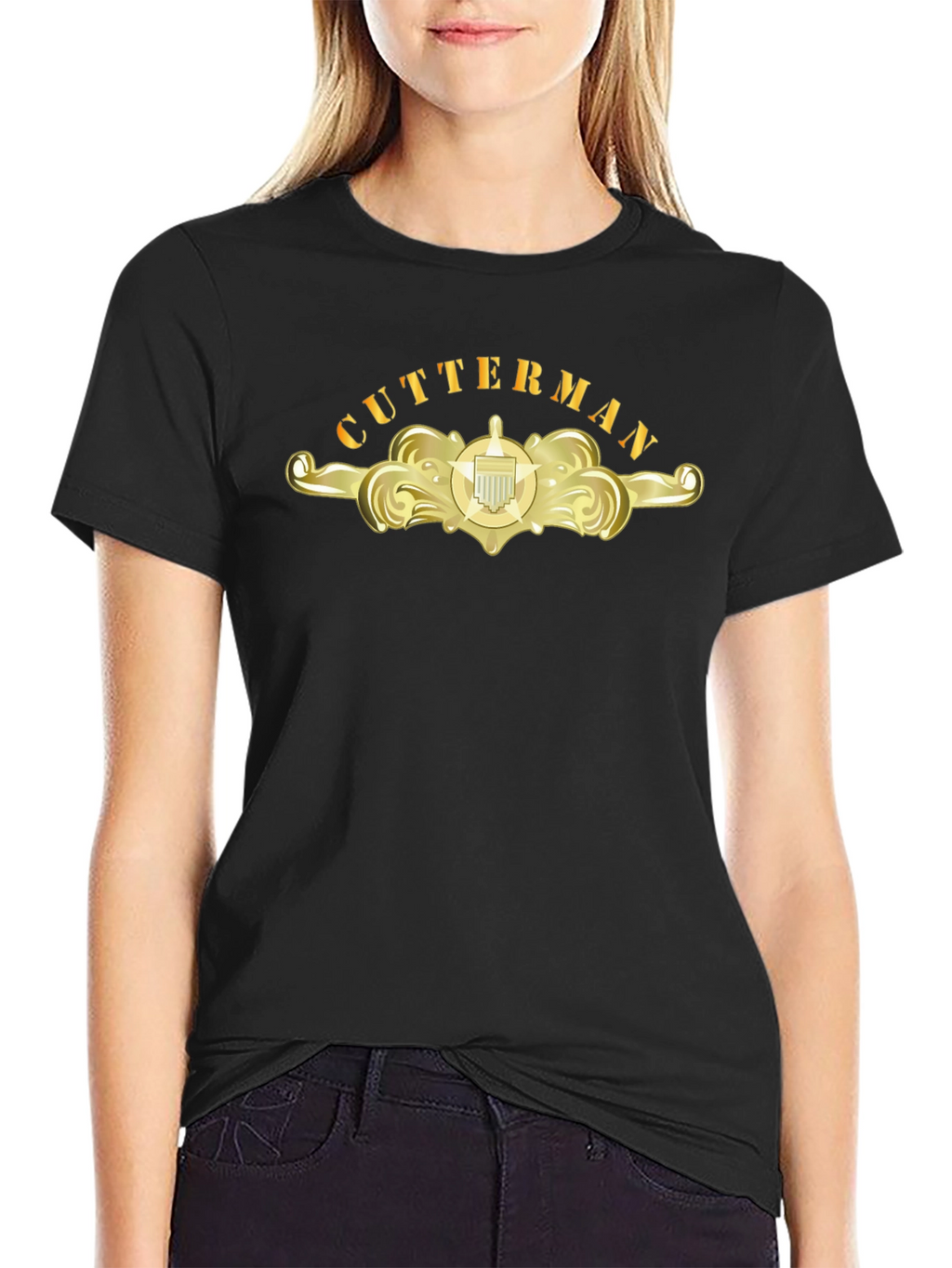 Cutterman Gold Emblem Black T-Shirt