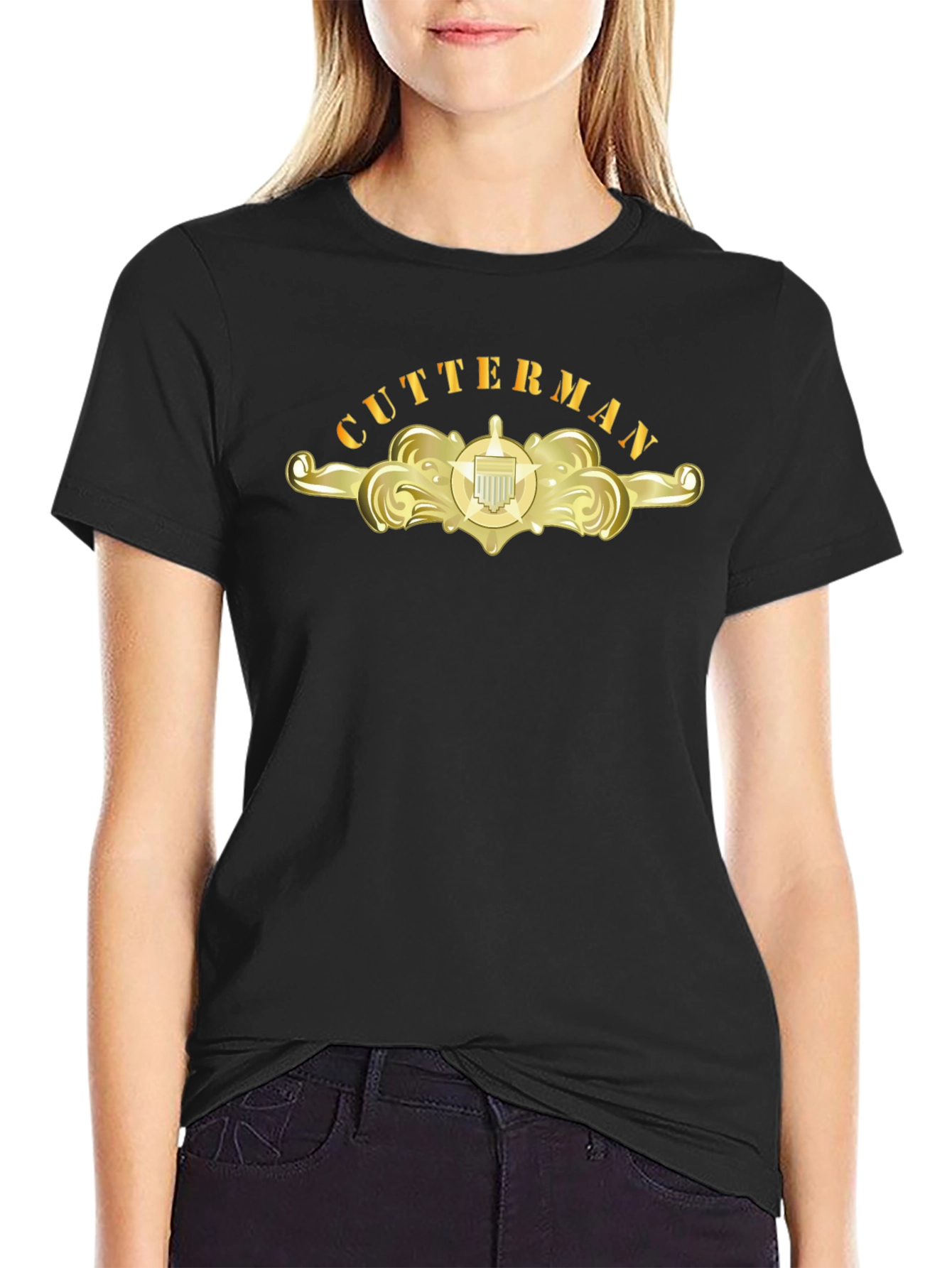 Cutterman Gold Emblem Black T-Shirt