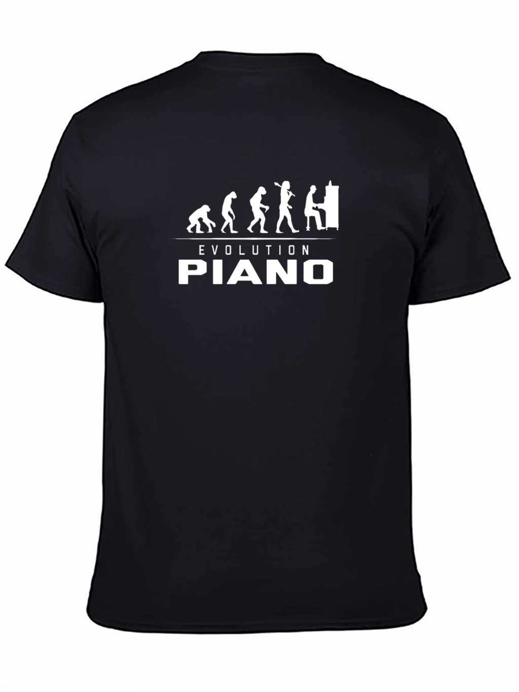 Evolution of Piano Player Black T-Shirt