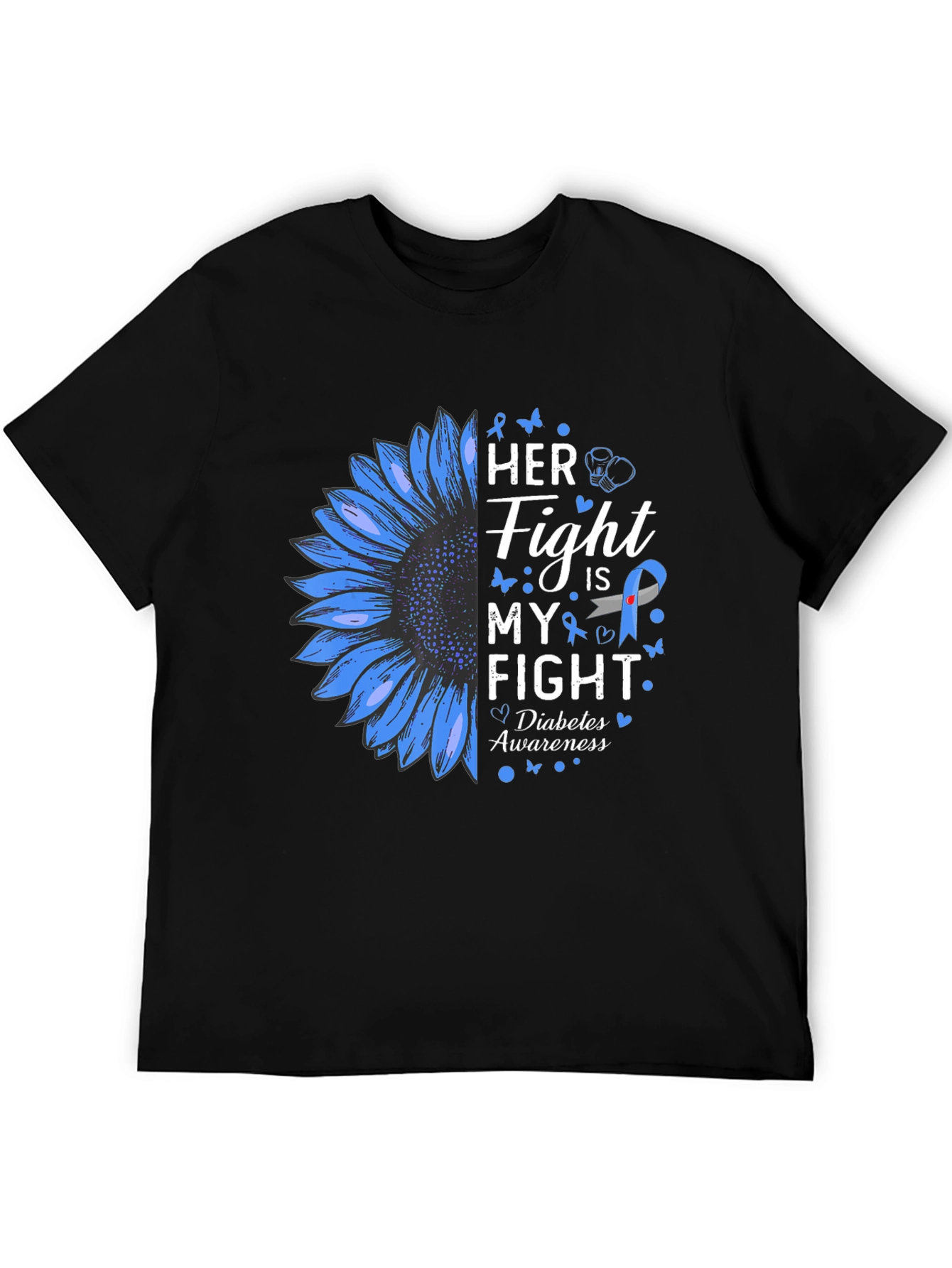 Diabetes Awareness T-Shirt - Her Fight is My Fight