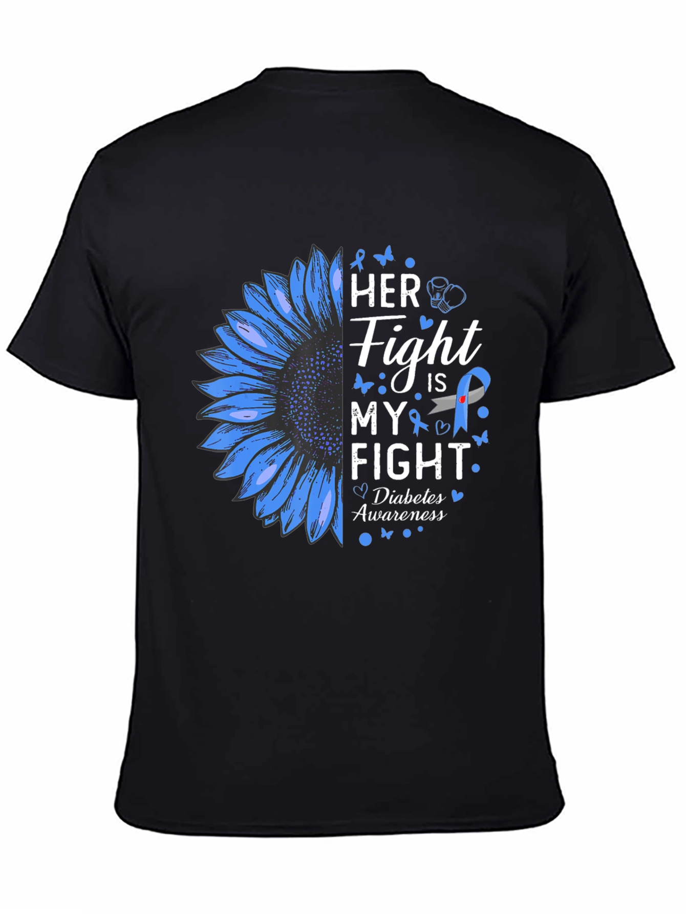 Diabetes Awareness T-Shirt - Her Fight is My Fight