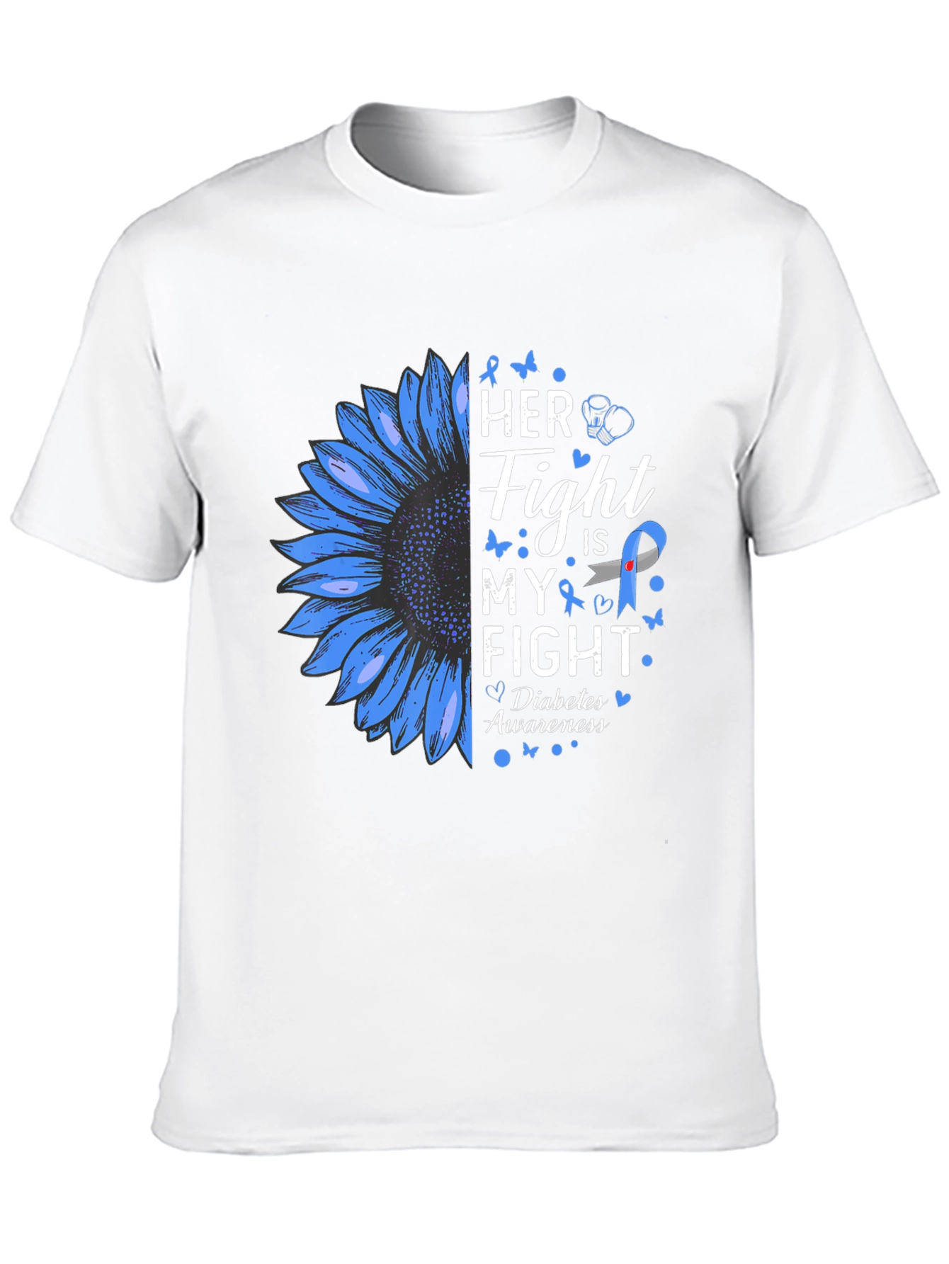 Diabetes Awareness T-Shirt - Her Fight is My Fight