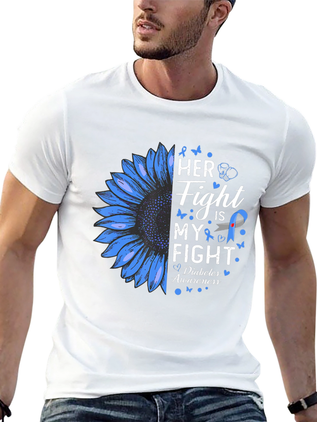 Diabetes Awareness T-Shirt - Her Fight is My Fight