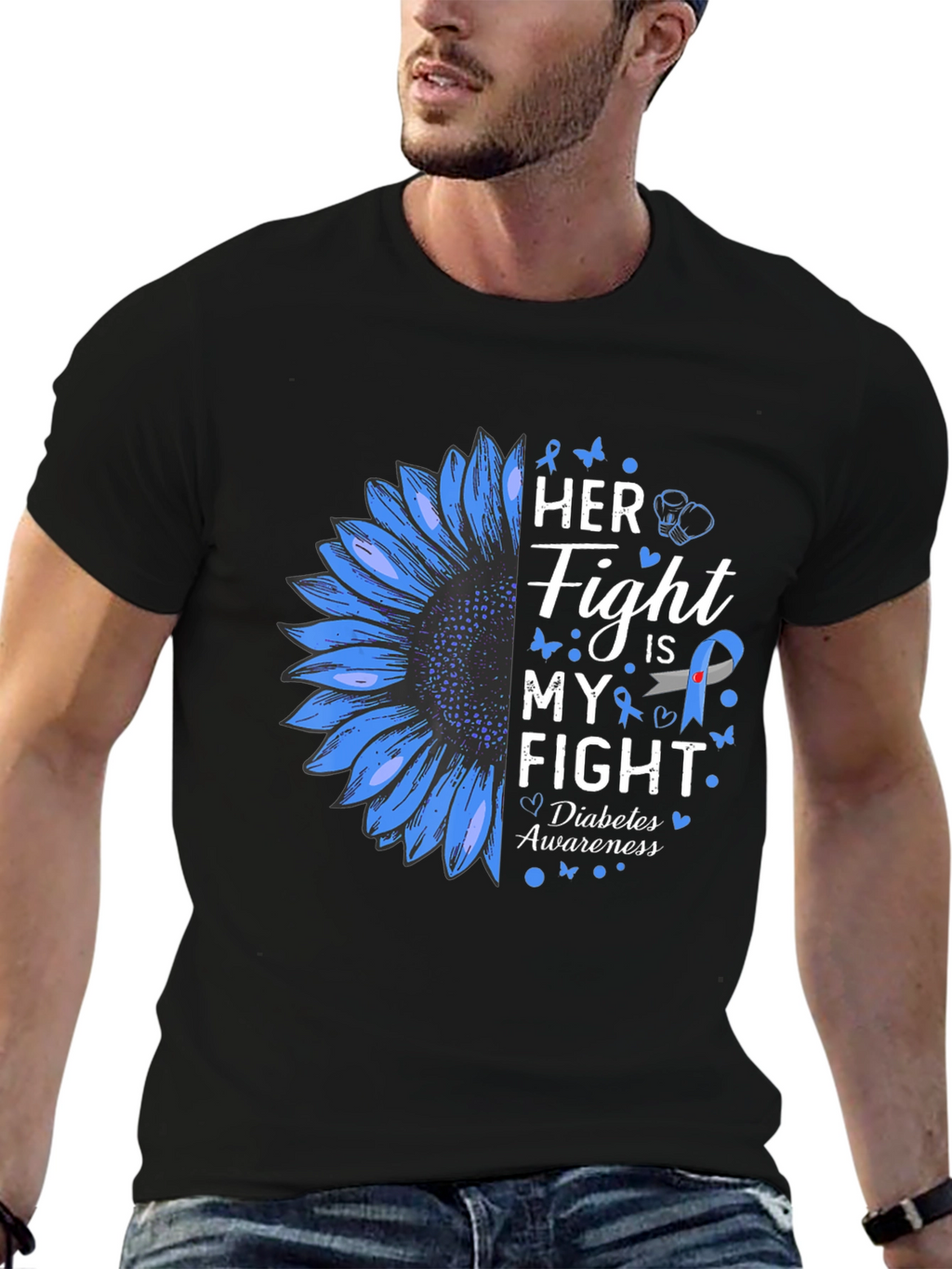 Diabetes Awareness T-Shirt - Her Fight is My Fight