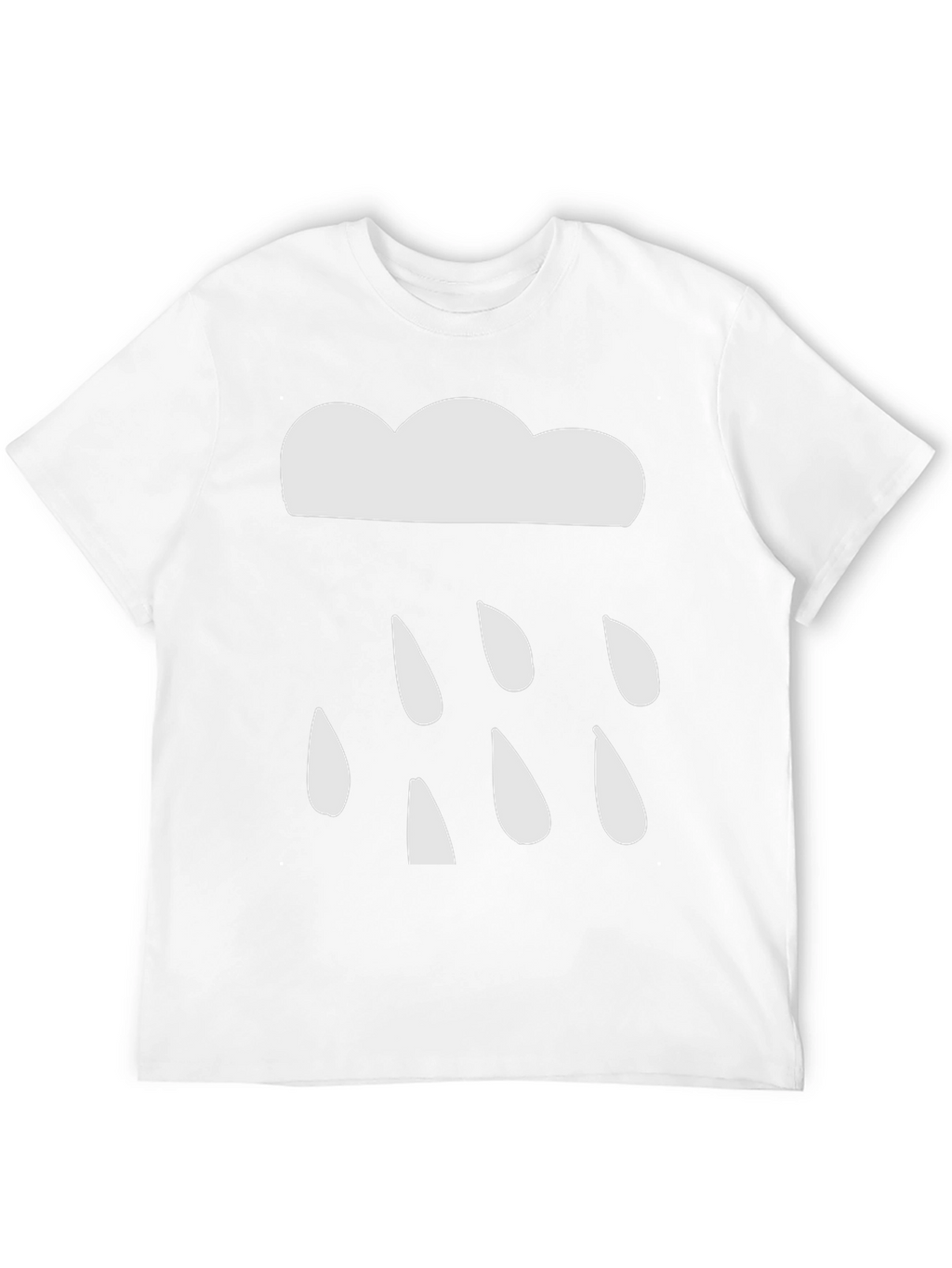 Cloud Raindrop Graphic Tee - Black Casual T-Shirt