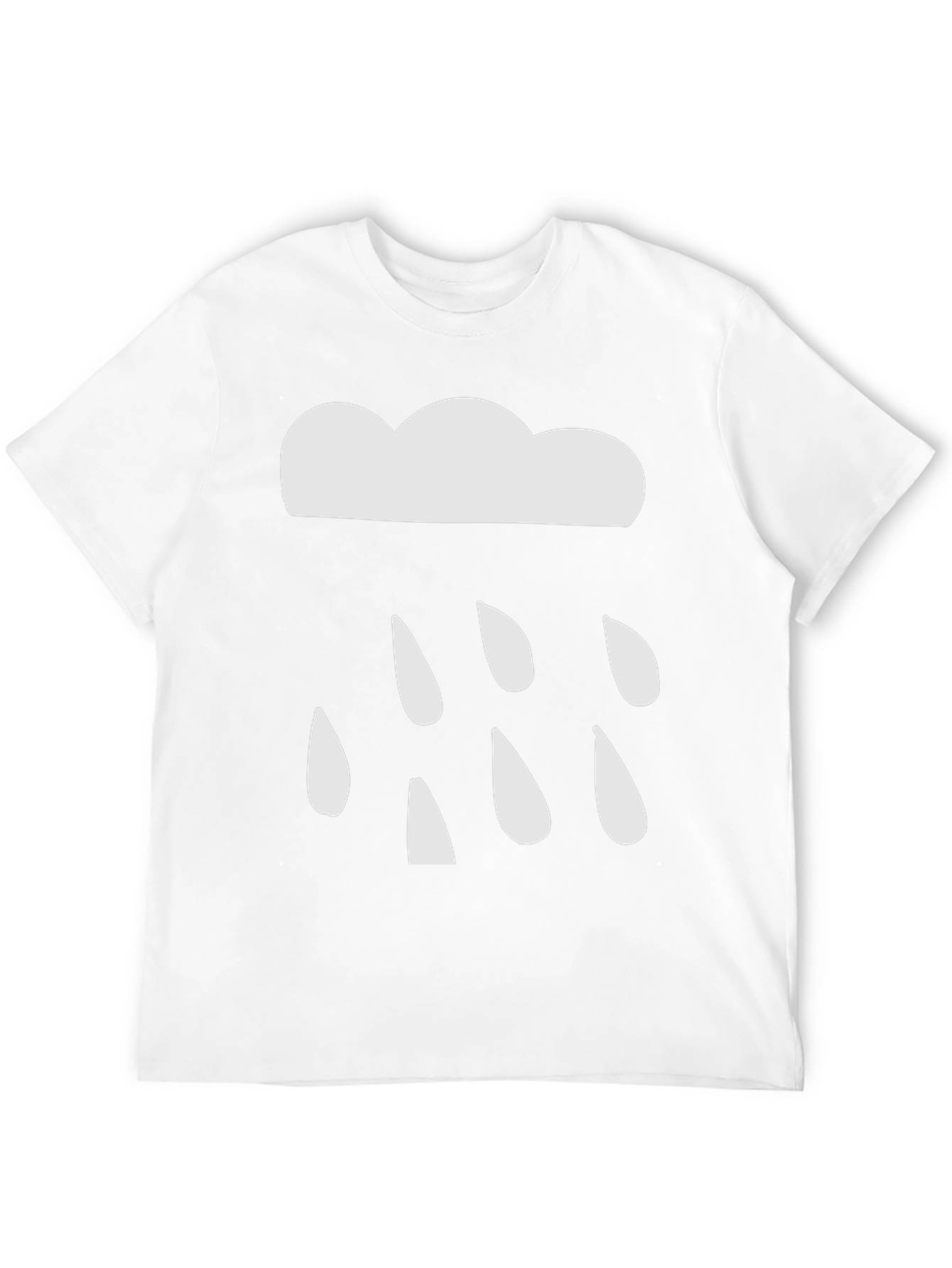 Cloud Raindrop Graphic Tee - Black Casual T-Shirt