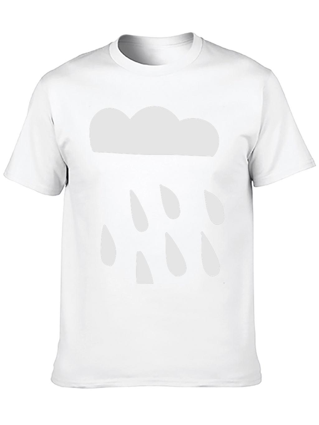 Cloud Raindrop Graphic Tee - Black Casual T-Shirt