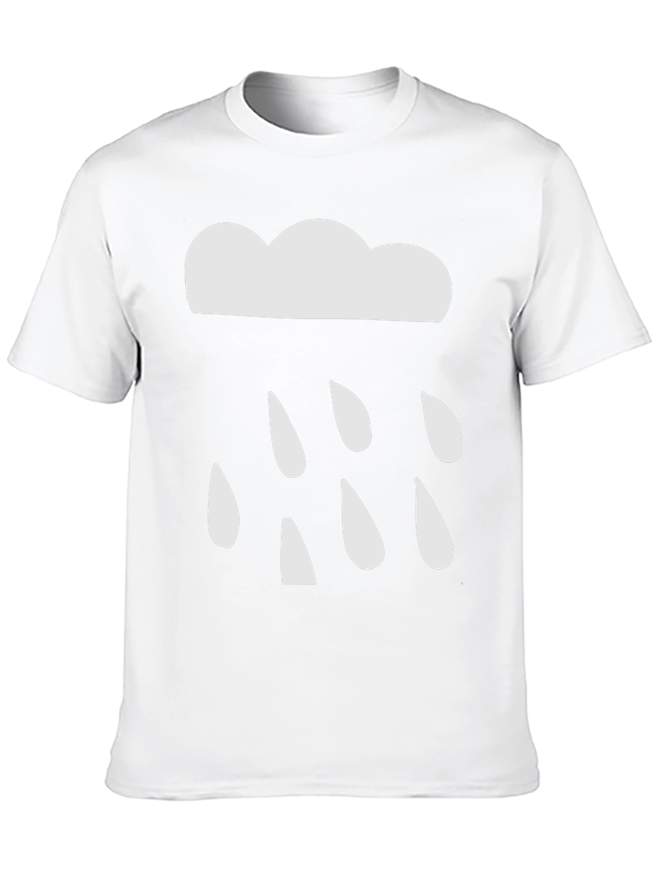 Cloud Raindrop Graphic Tee - Black Casual T-Shirt