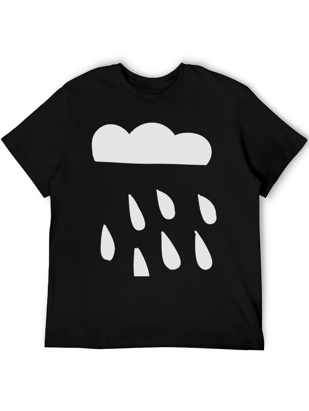 Cloud Raindrop Graphic Tee - Black Casual T-Shirt
