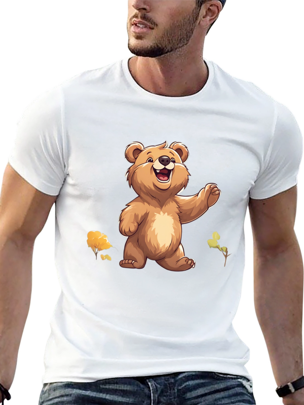 Bear Graphic Tee - Cute Cartoon Style