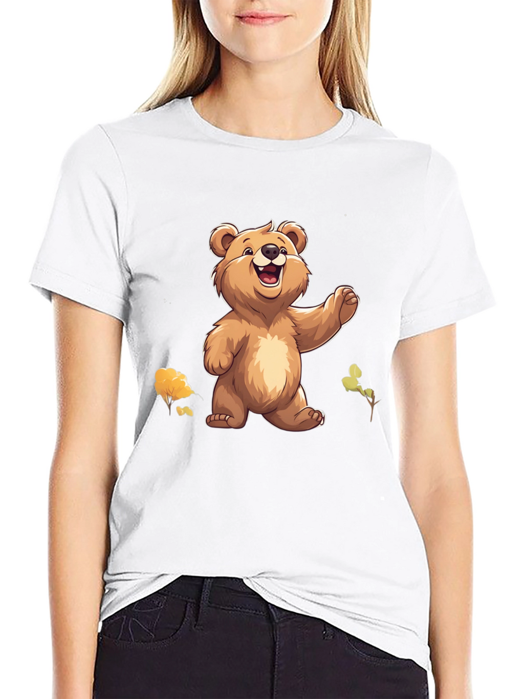Bear Graphic Tee - Cute Cartoon Style