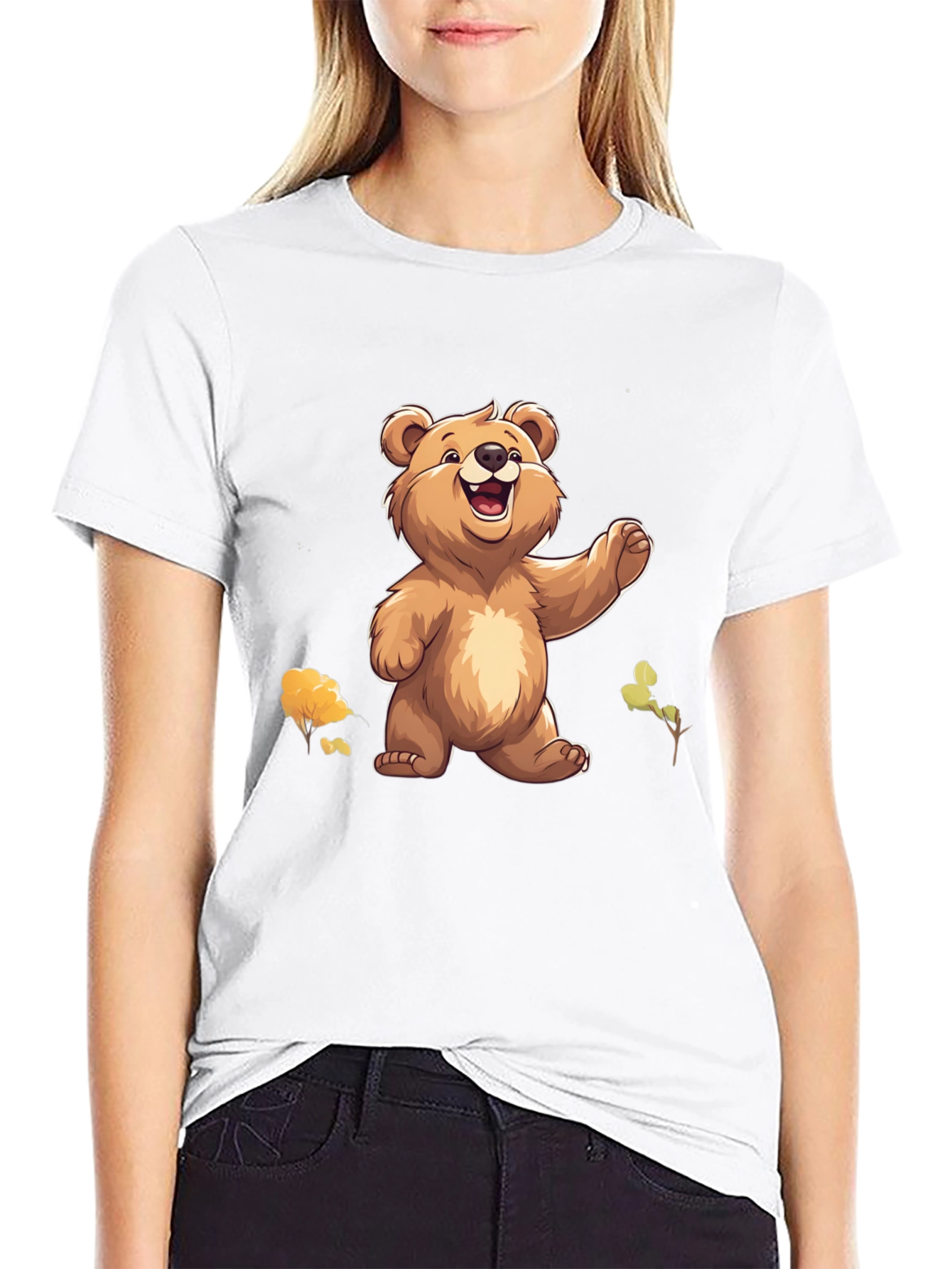 Bear Graphic Tee - Cute Cartoon Style