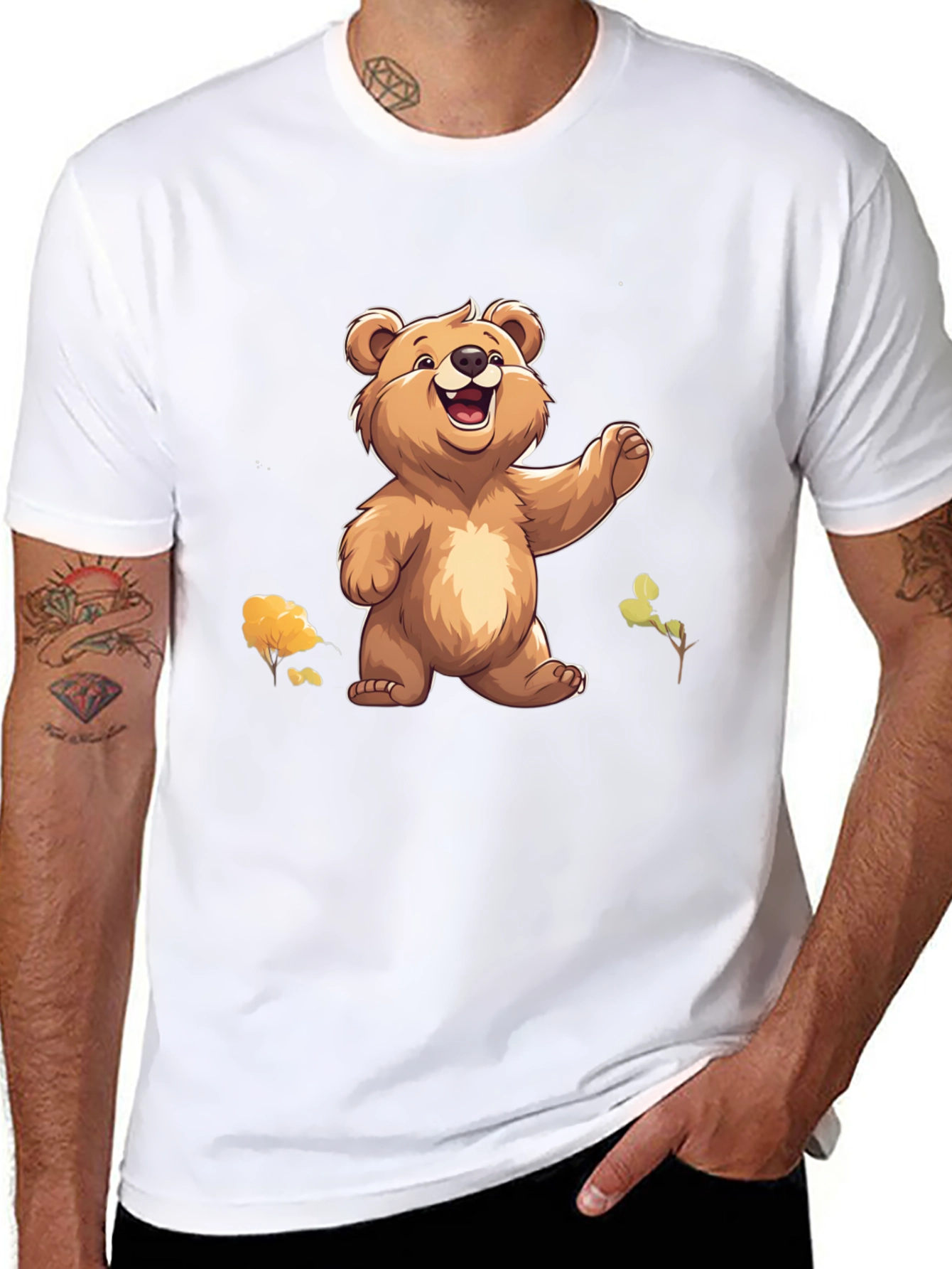 Bear Graphic Tee - Cute Cartoon Style