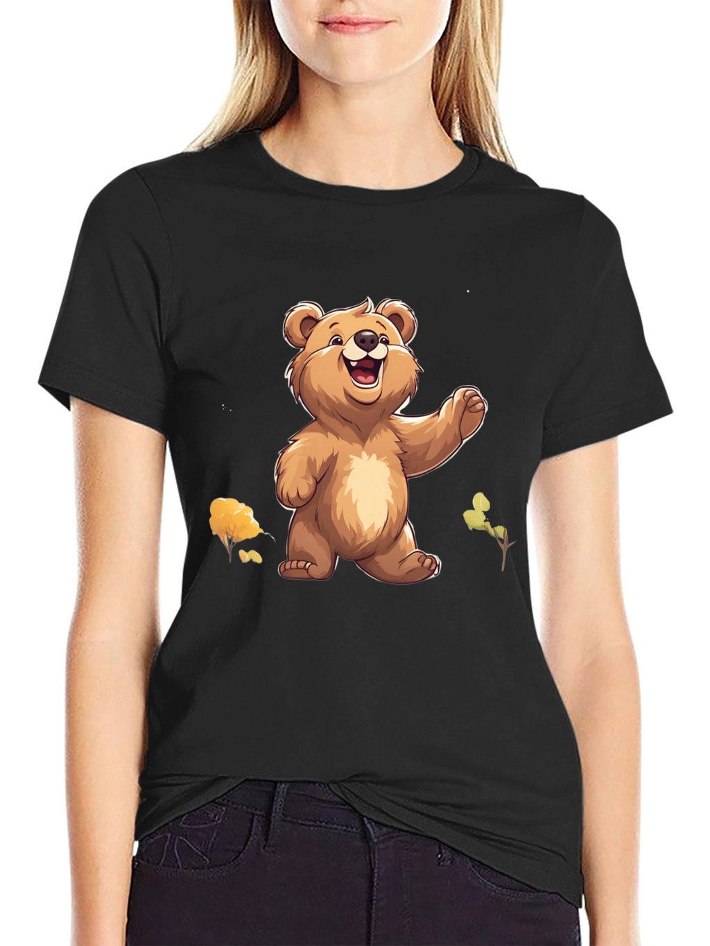 Bear Graphic Tee - Cute Cartoon Style