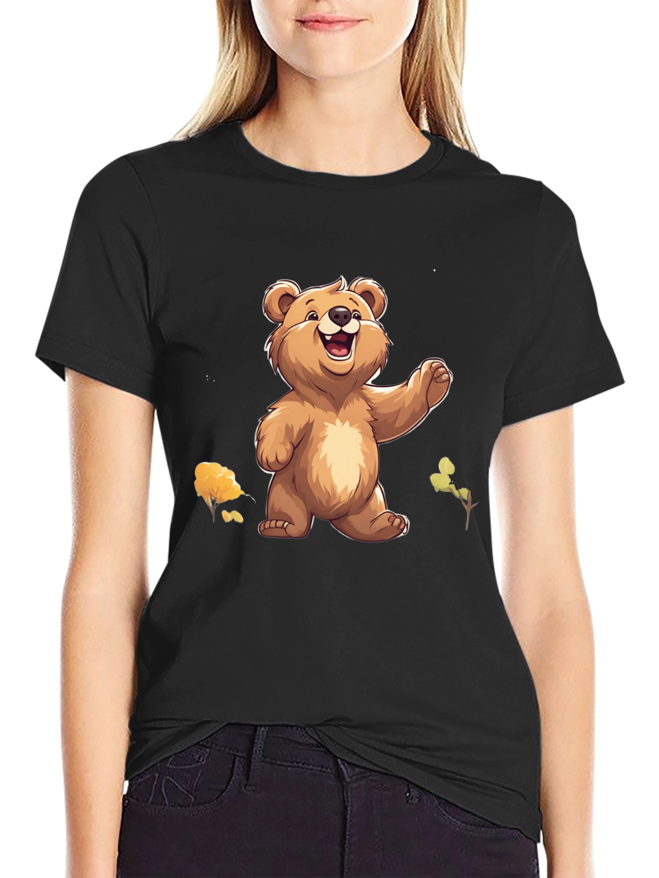 Bear Graphic Tee - Cute Cartoon Style