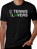 Tennis Lovers Graphic T-Shirt - Black