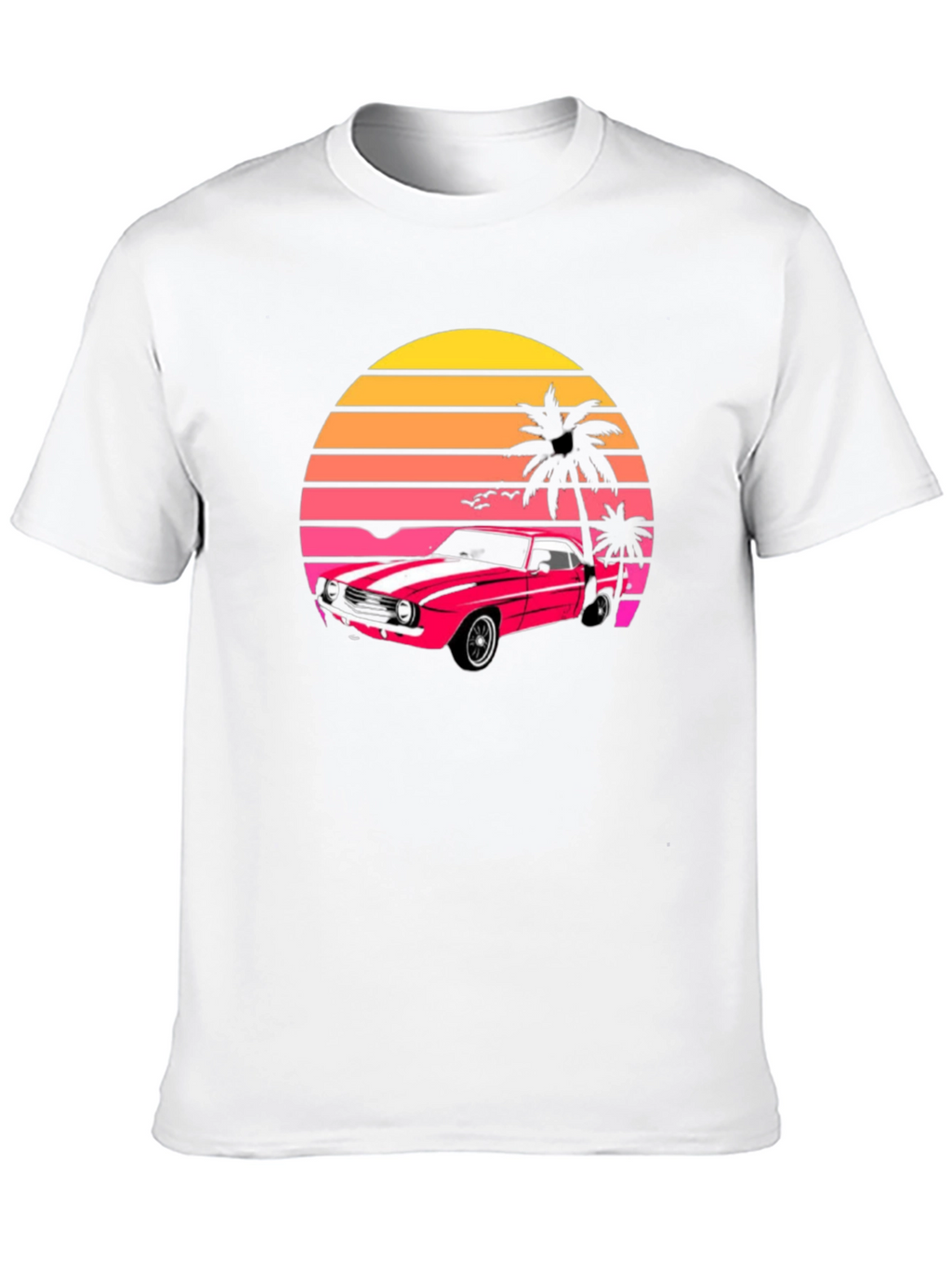 Retro Sunset Car Graphic T-Shirt