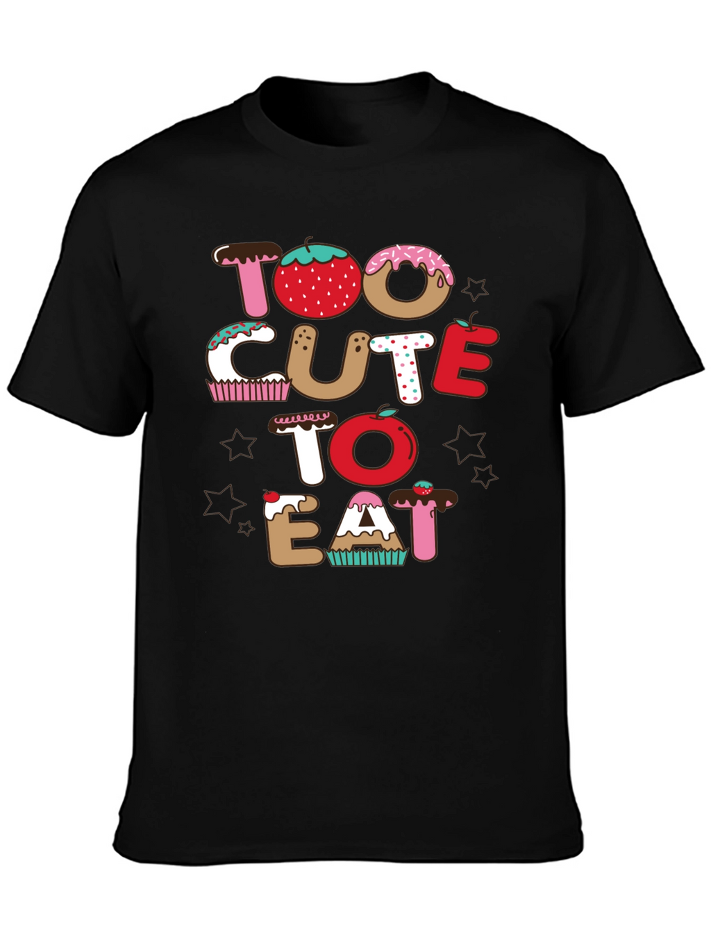 Too Cute To Eat Black T-Shirt